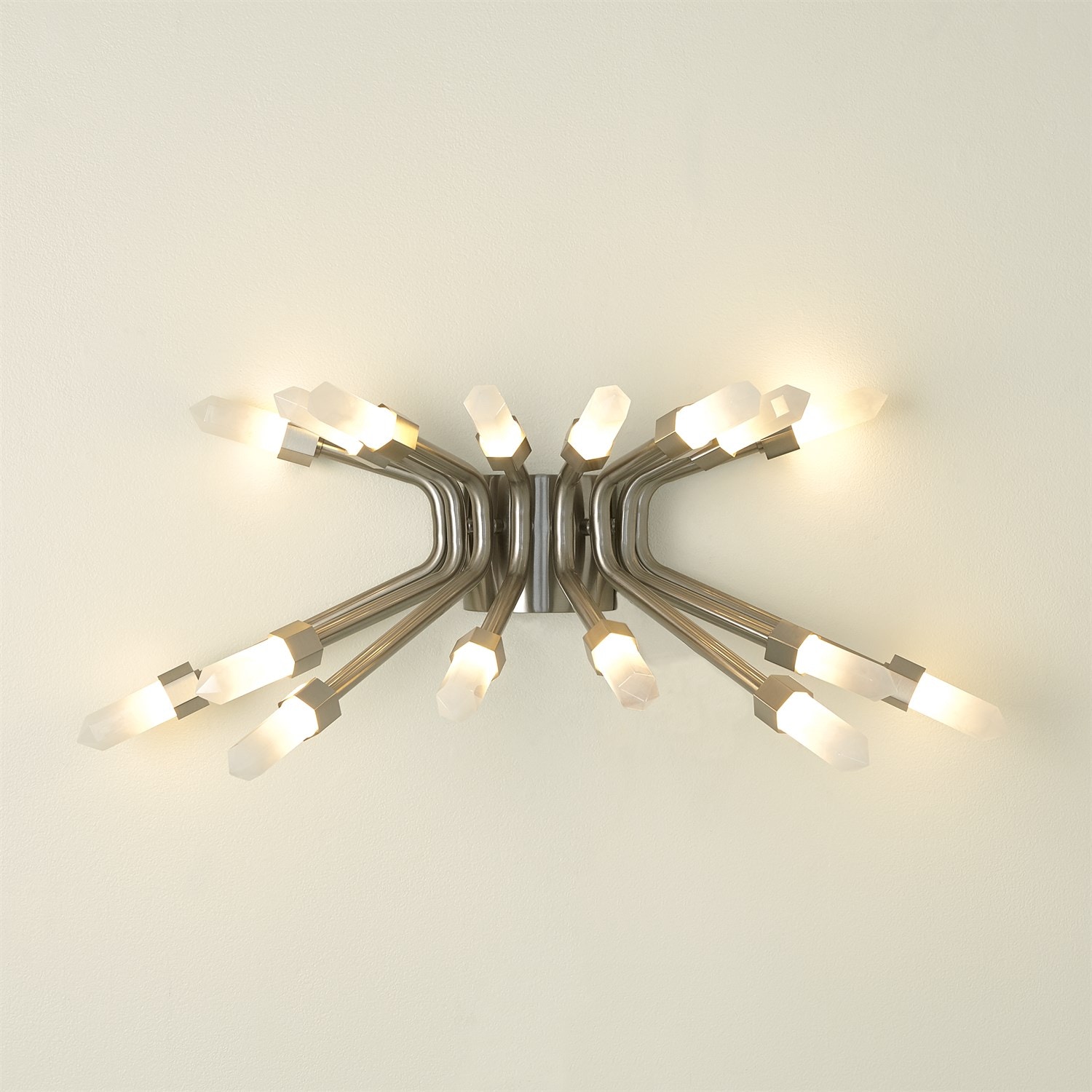 Global Views Quartz Burst Sconce-Satin Nickel WDSEH8046-GV
