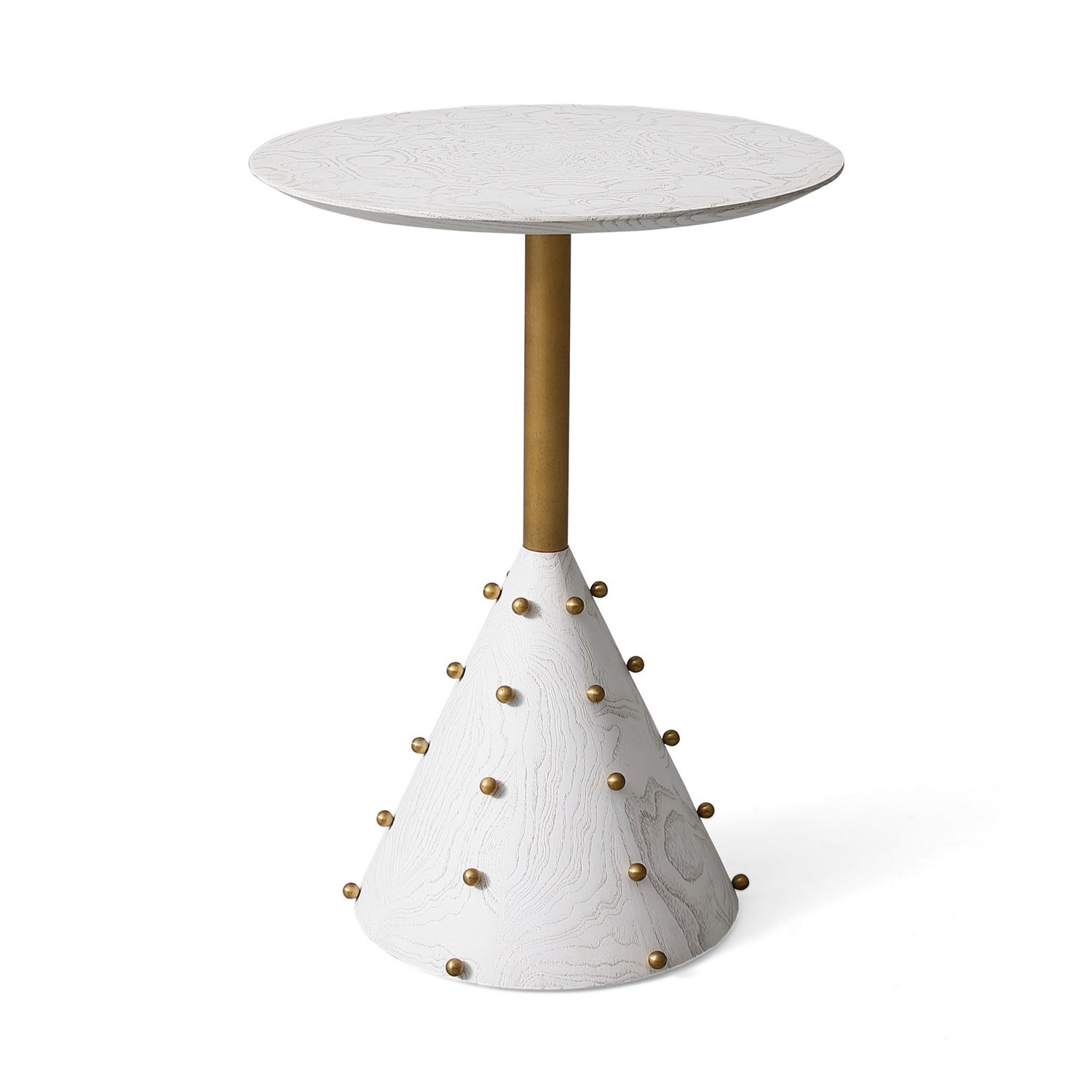  Spheres Drink Table-White Burl 