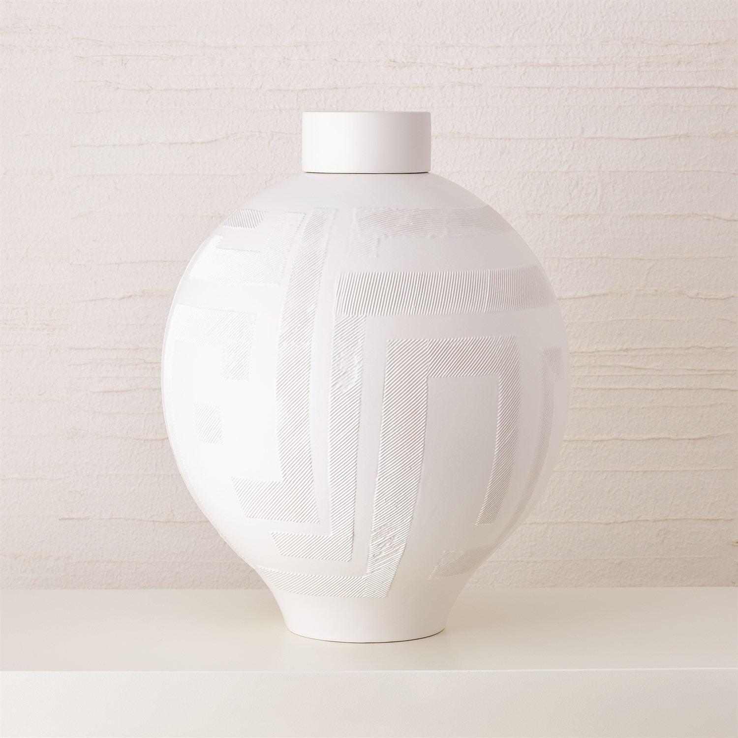 Global Views Home Accents Chaco Lidded Jar Matte White NW7.10000