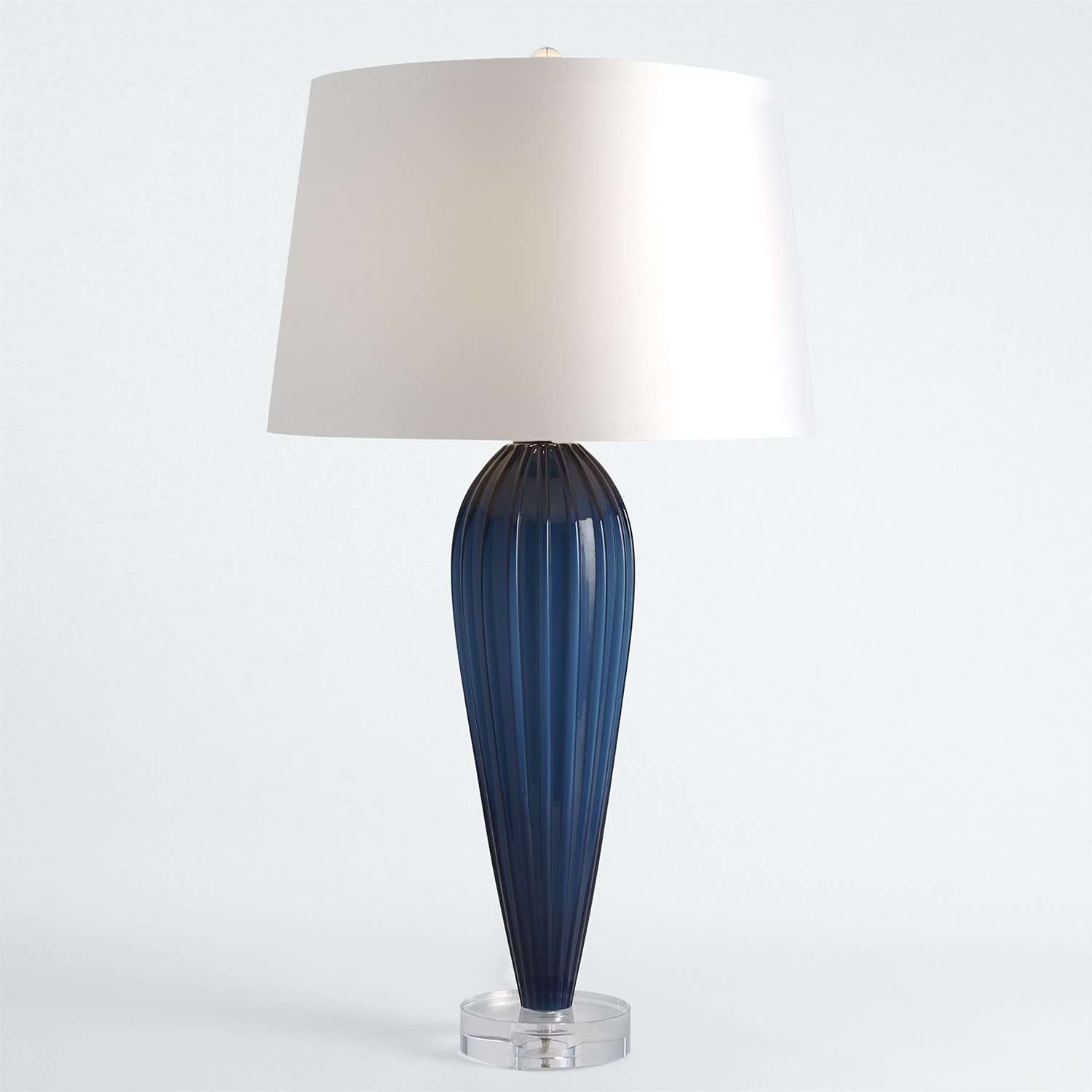 Global Views Table and Floor Lamps Teardrop Glass Lamp-Blue
