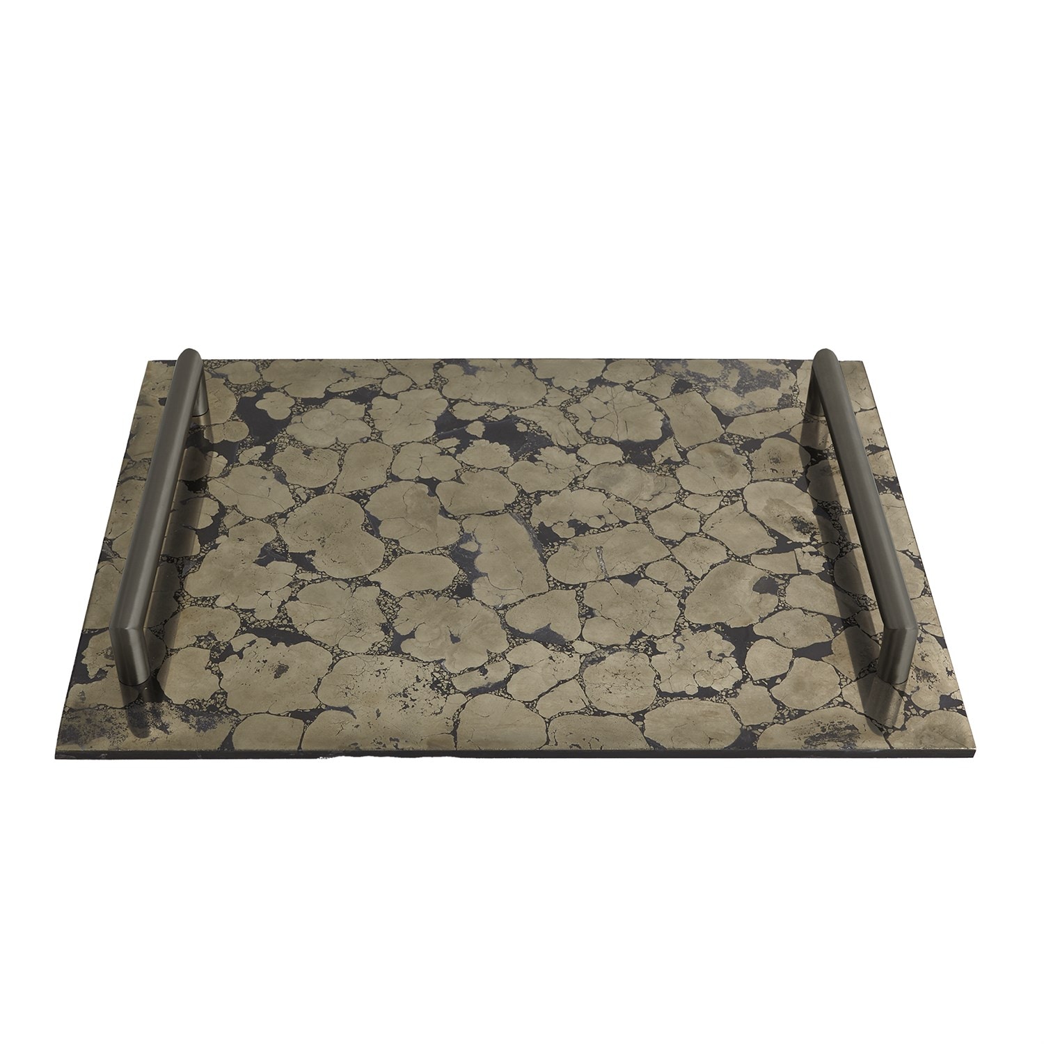  Pyrite Tray with Bronze Handles 