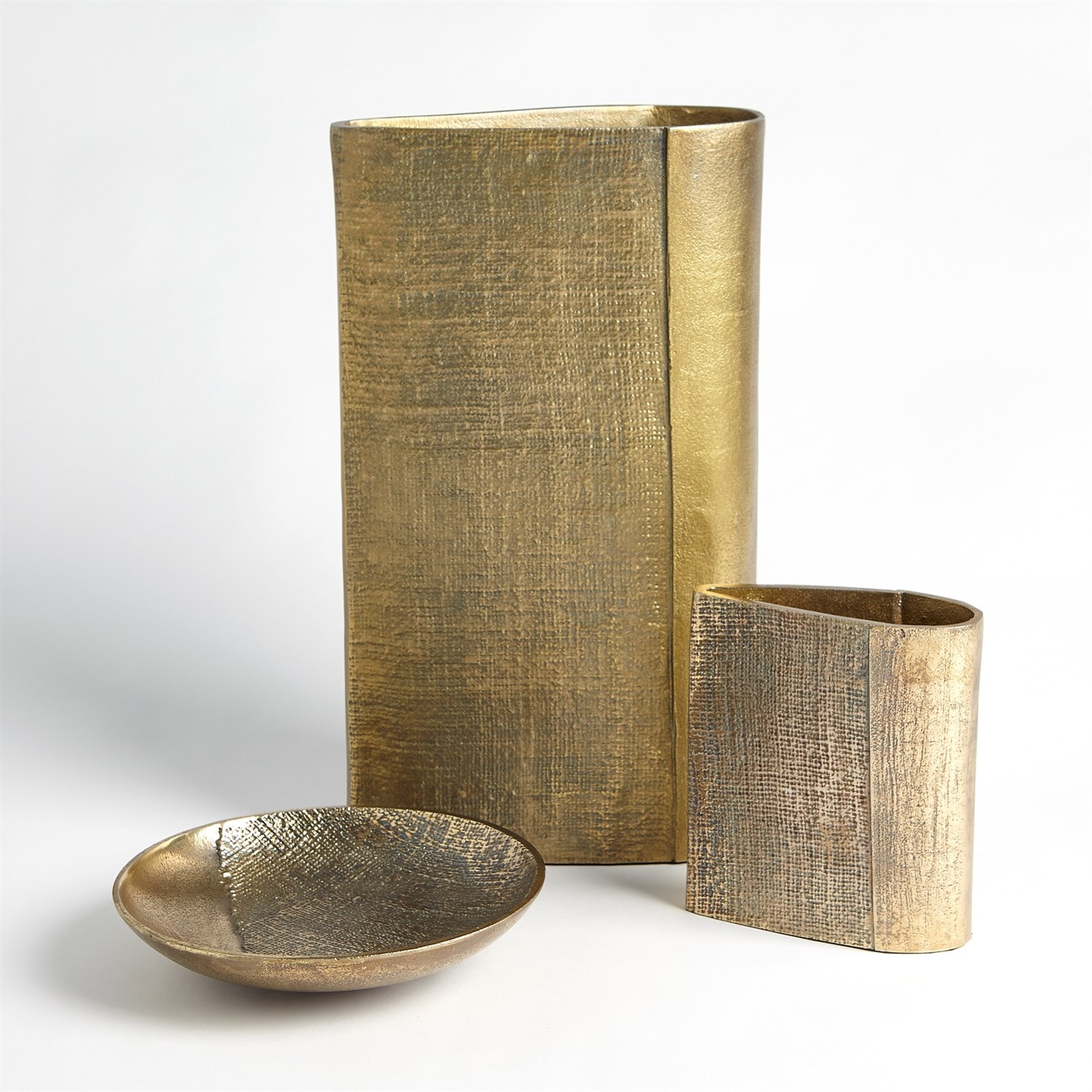  Linen Round Tray-Brass-Sm 