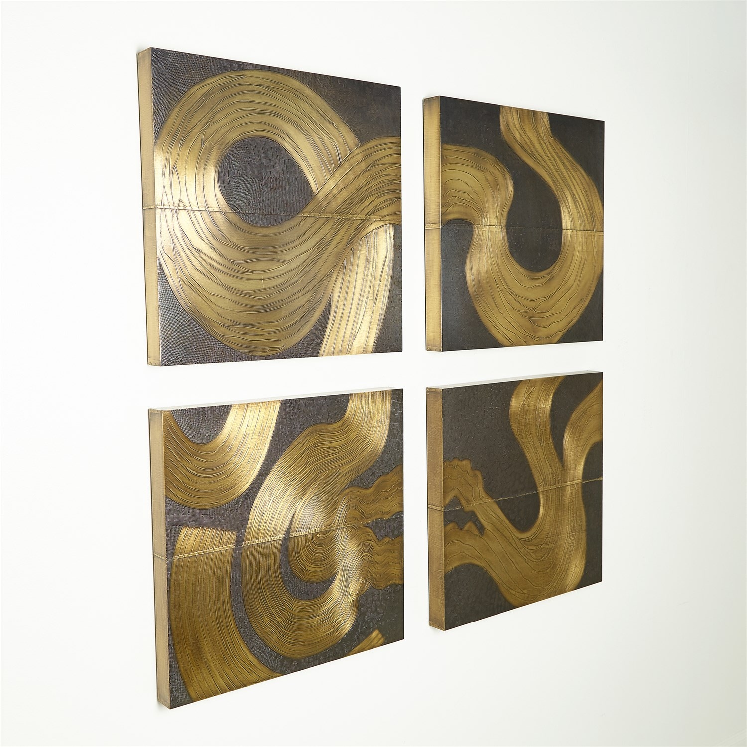 Global Views Wall Decor Currents Wall PanelBrass/BronzeC 7.91345