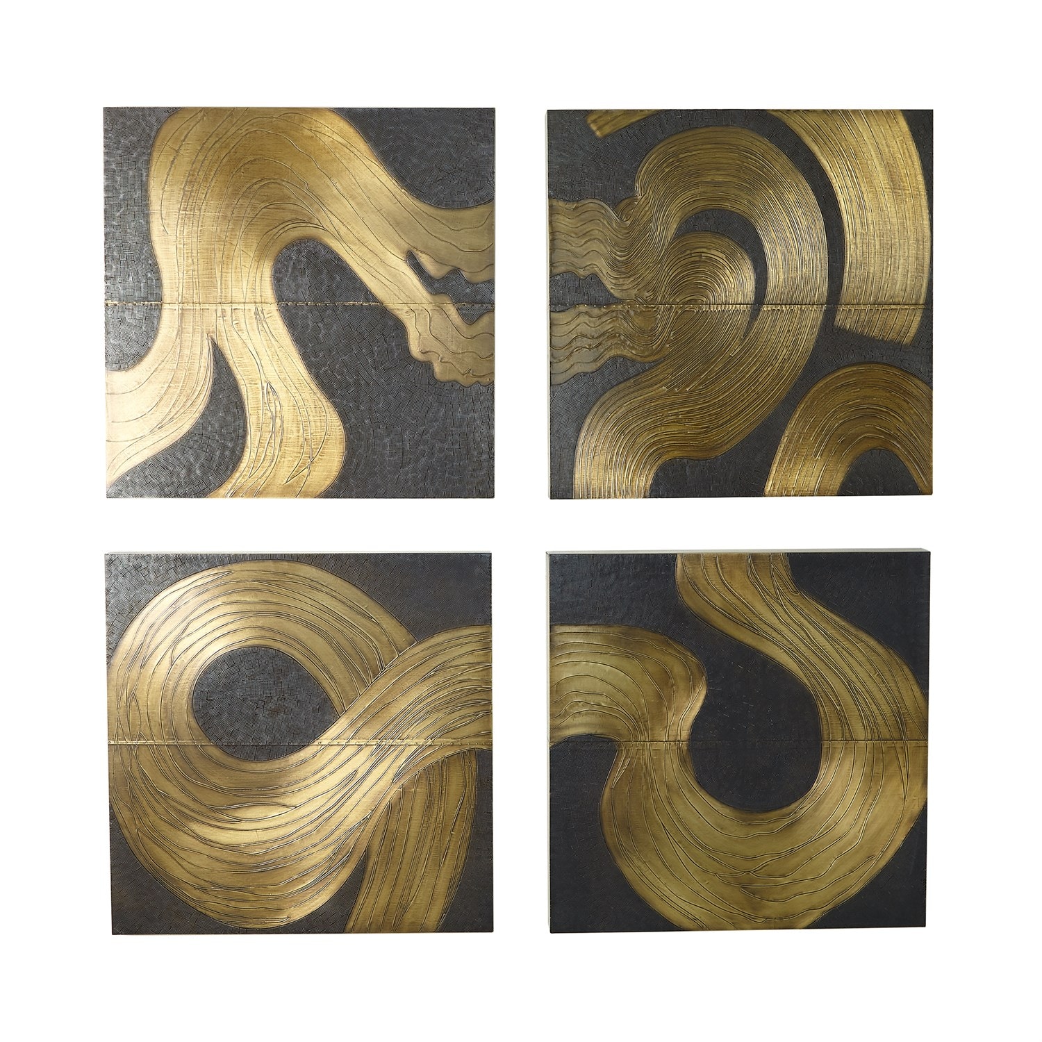 Global Views Wall Decor Currents Wall PanelBrass/BronzeC 7.91345