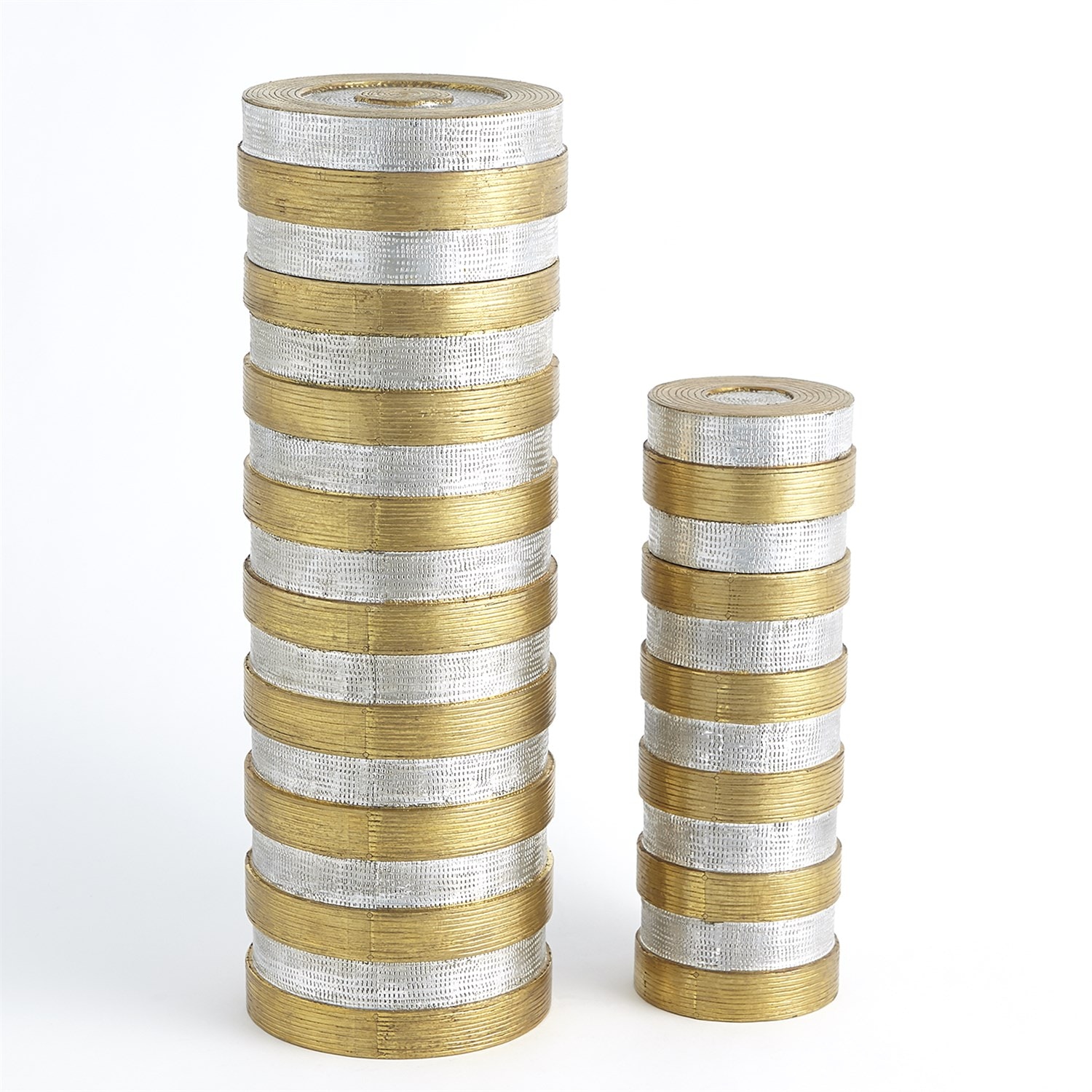  High Metal Horizontal Stripe Box-Nickel/Brass-Sm 
