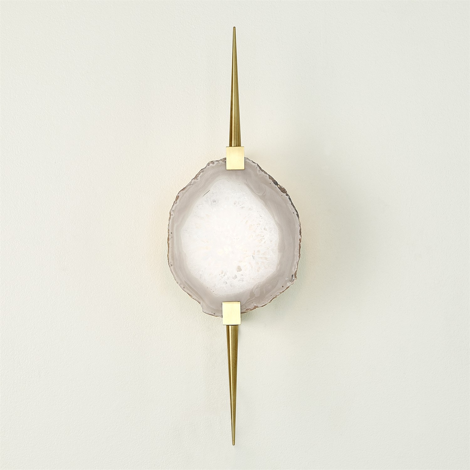 Global Views Eclipse Agate Sconce-Satin Brass WDSEH8064-GV
