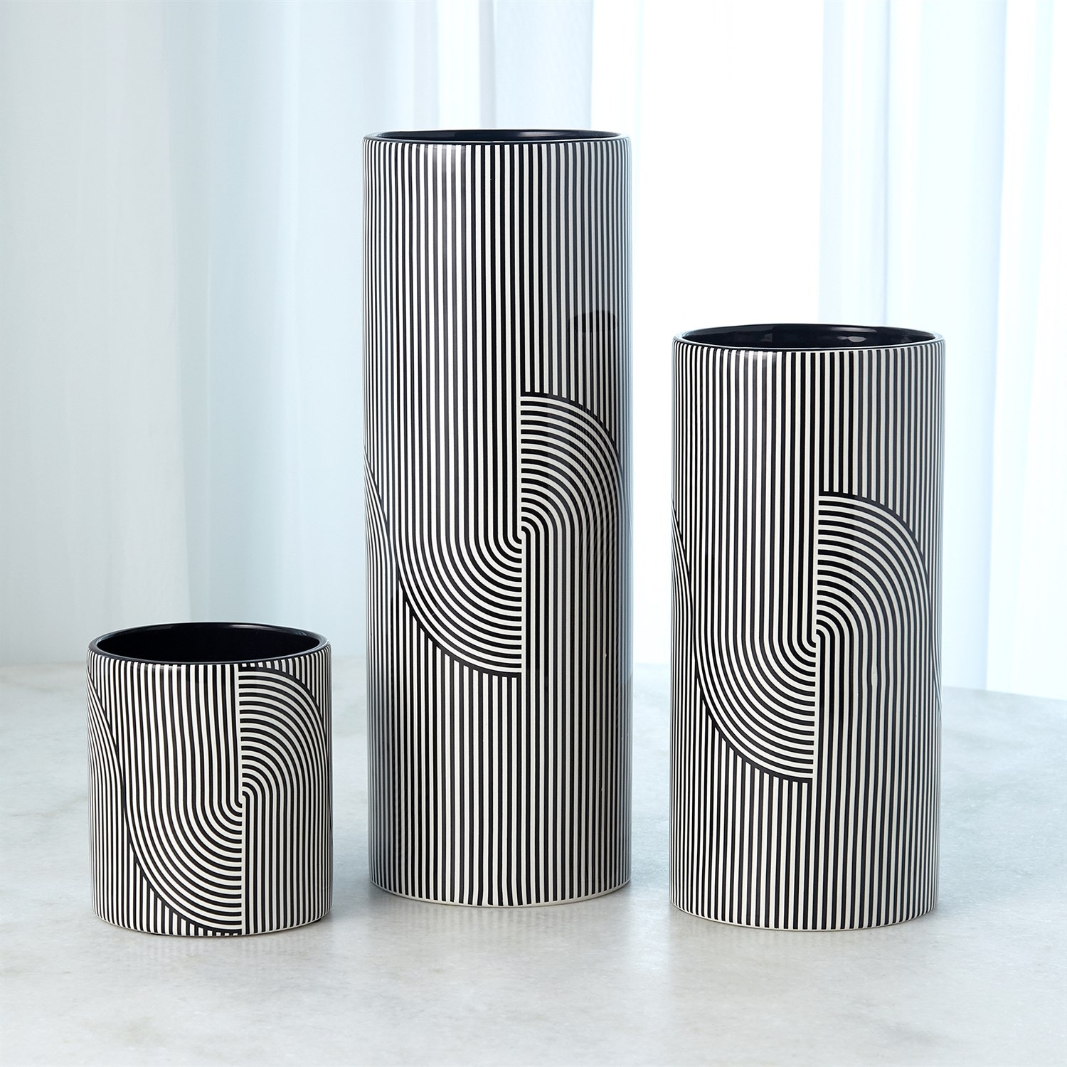 FRGMT M'Quve's Vase Black White セット Monochrome Ceramic Vase Set – Nyisstudio