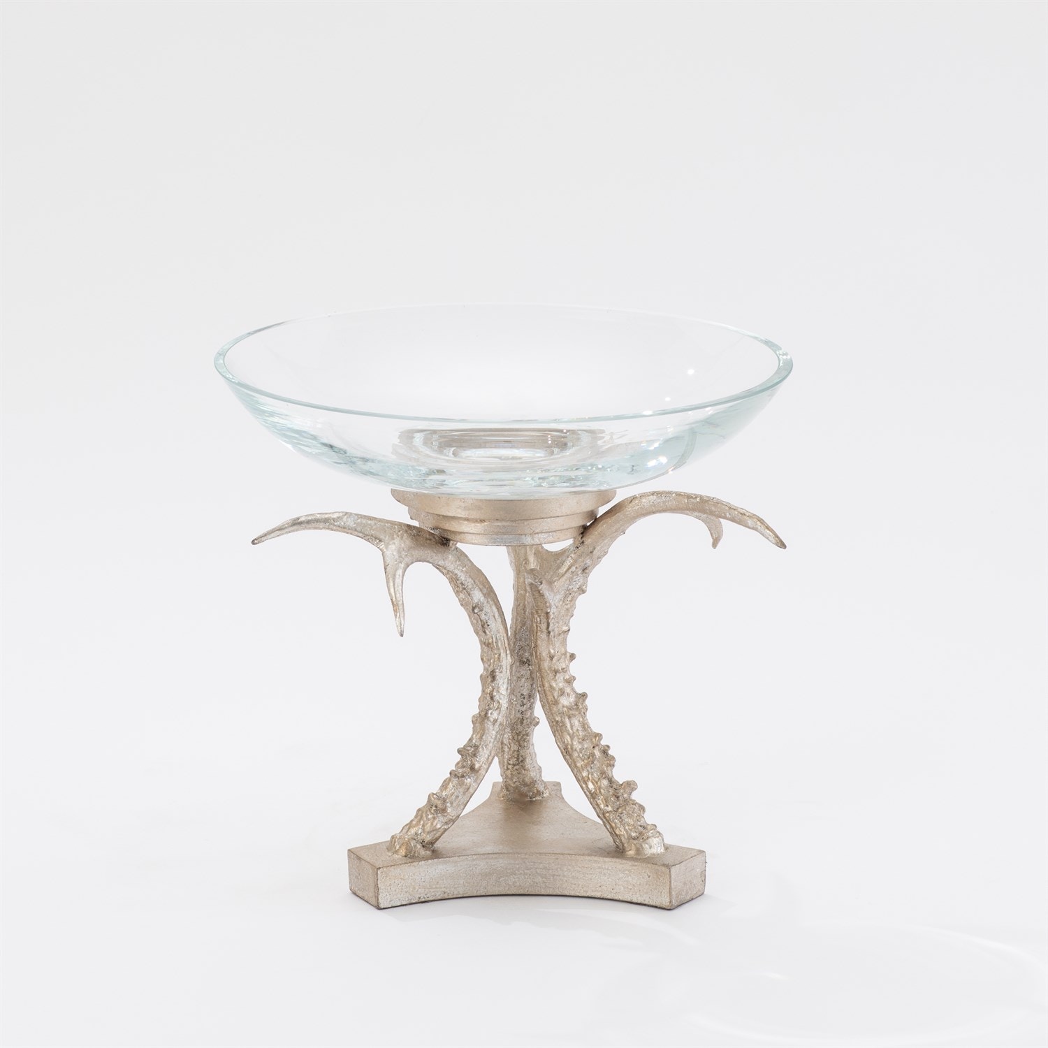  Bowl Holder With Glass-Silver 