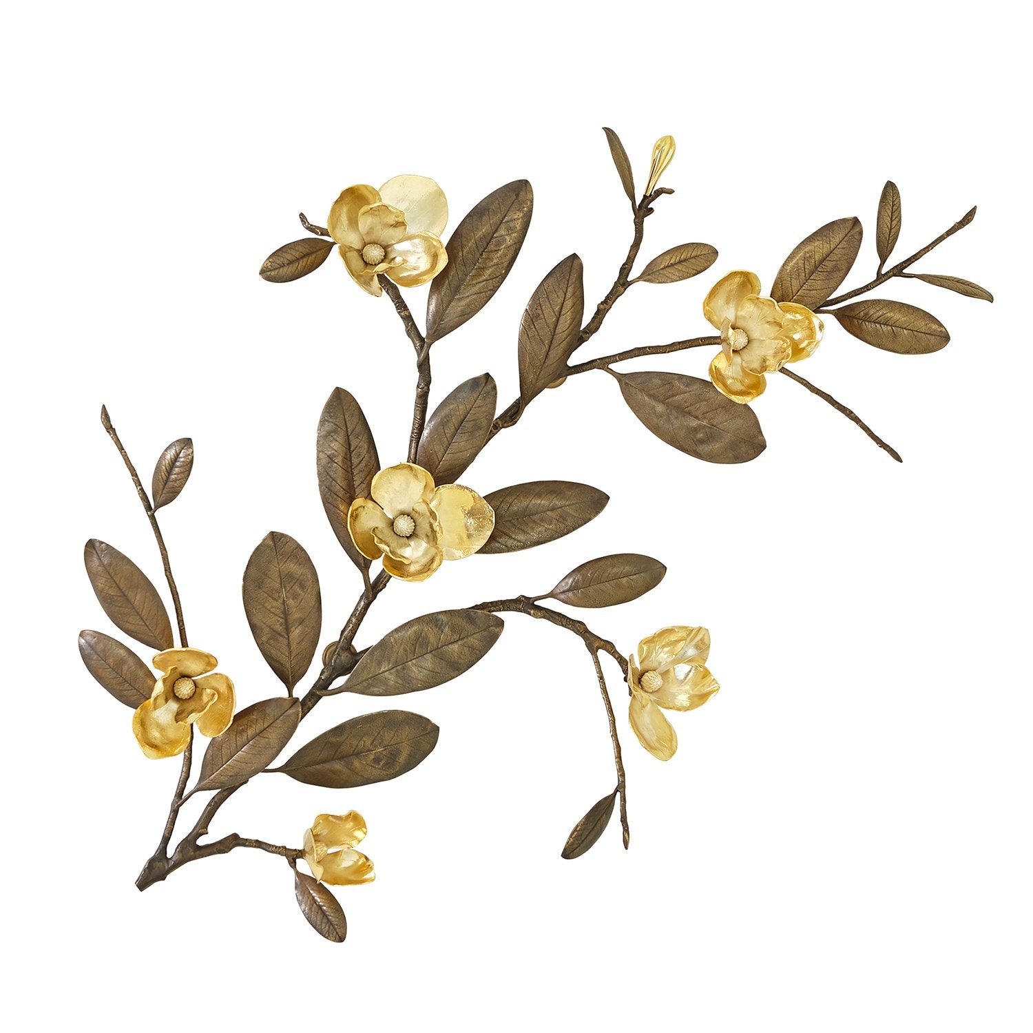 Global Views Wall Decor Magnolia Branch Wall Art-Antique