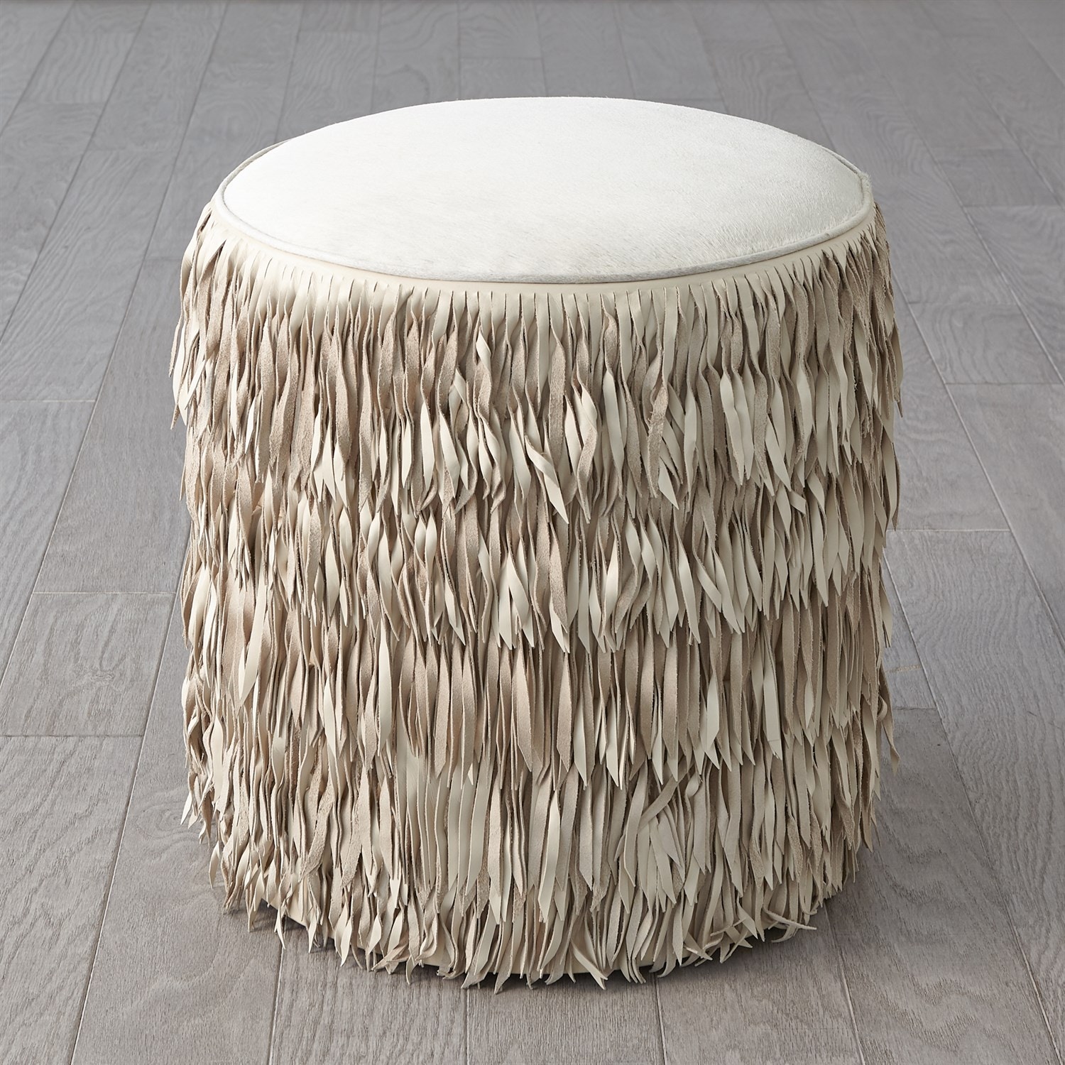 Fringe pouf on sale