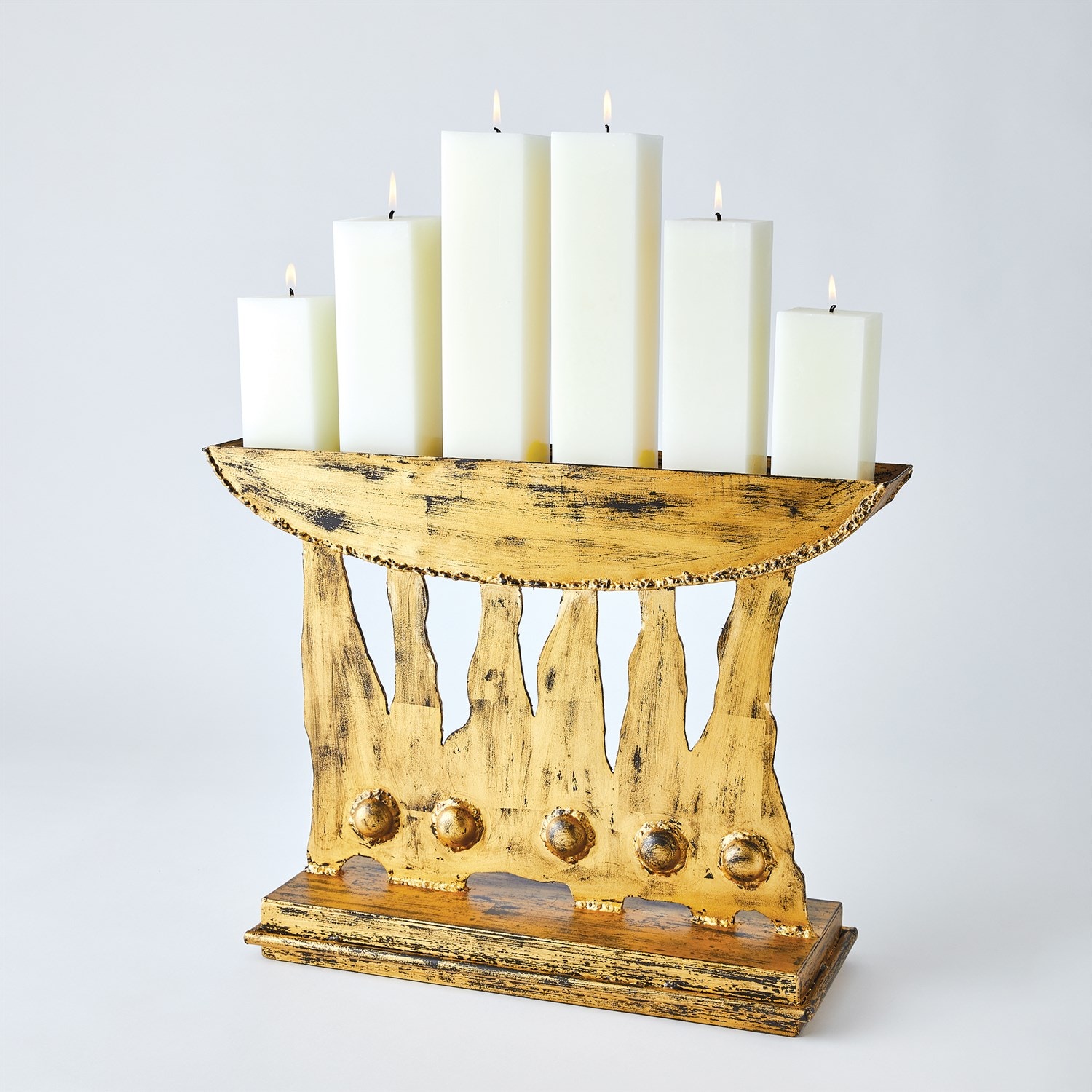  Brutalist Candelabra-Gold Leaf 