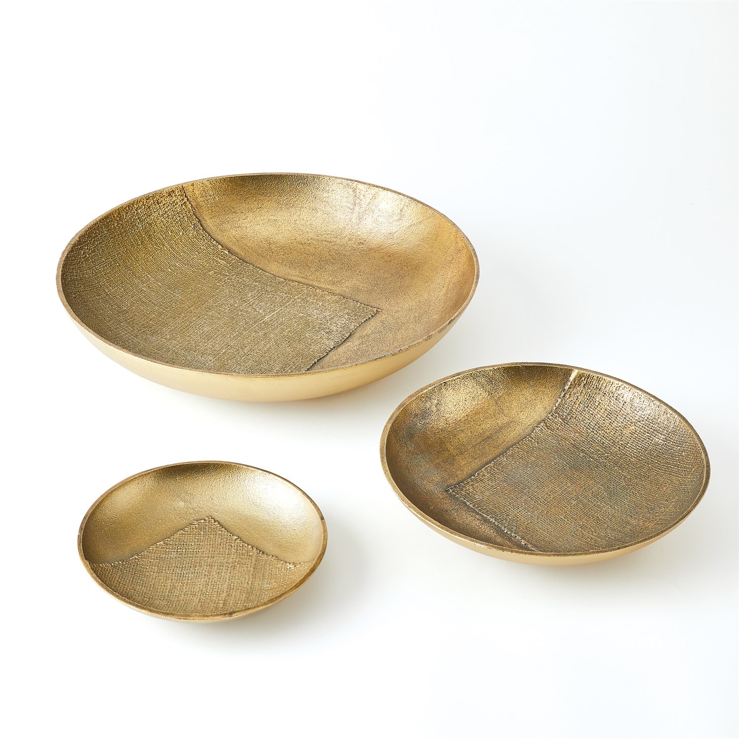  Linen Round Tray-Brass-Lg 