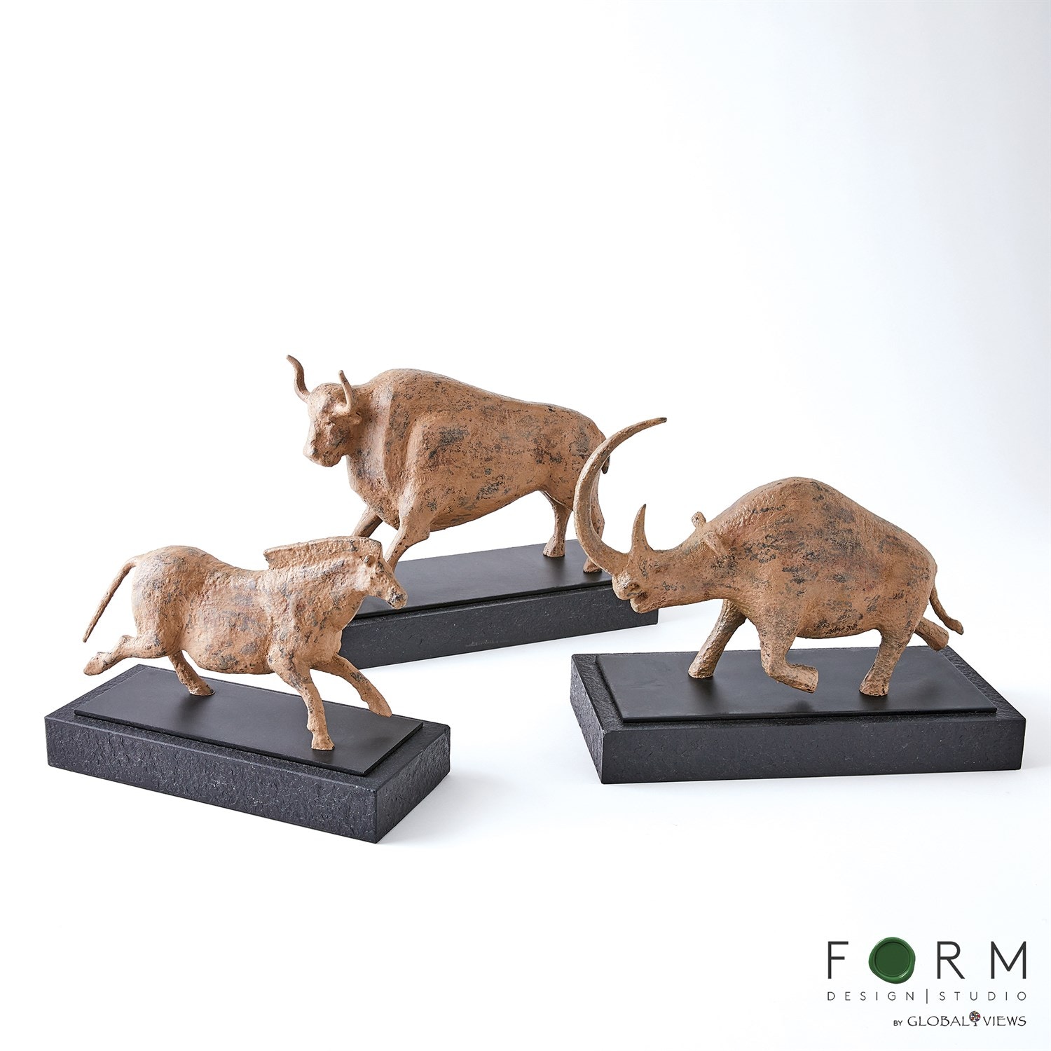 【希少】 カレデザイン Deco Object Struggling Rhino Deco Figurine Artistic Rhino 46cm - KARE Design (Montenegro)