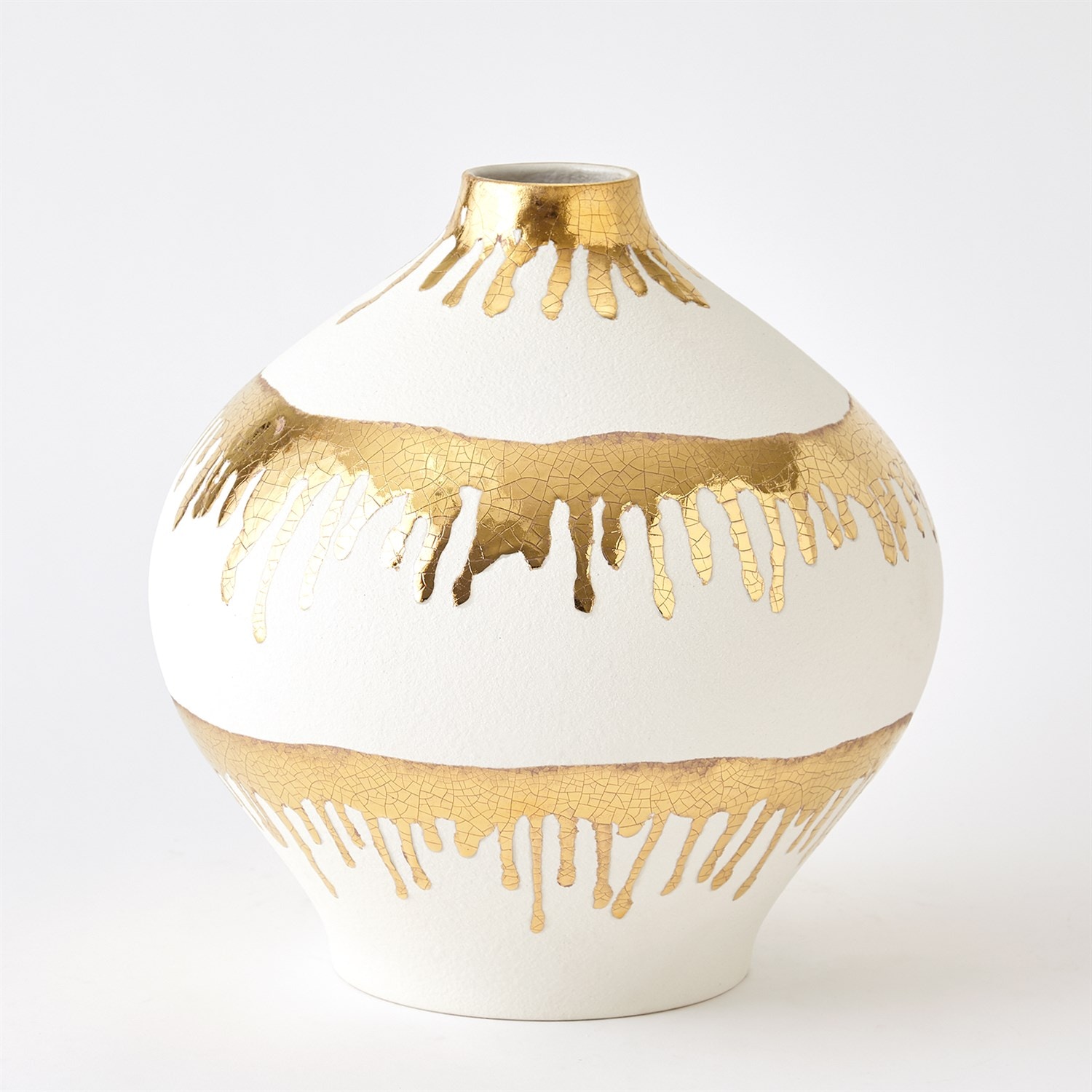 Nuove Vase-Gold Drips-Lg 