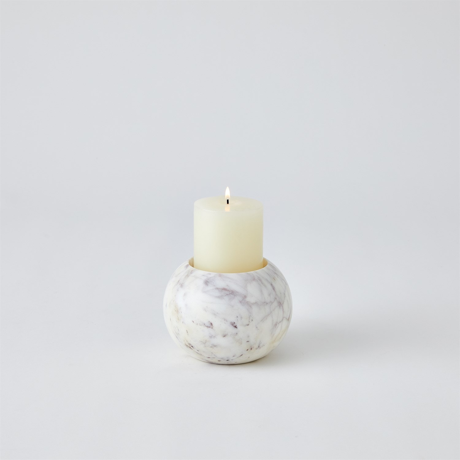  Globe Candle Holder-White 