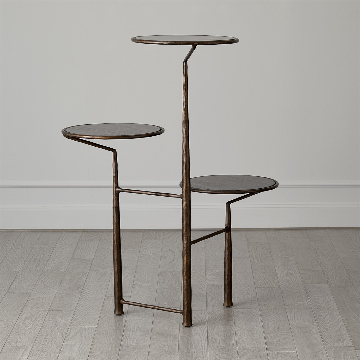 Global Views Accessories Unity Pedestal With Black MarbleBronze 7.