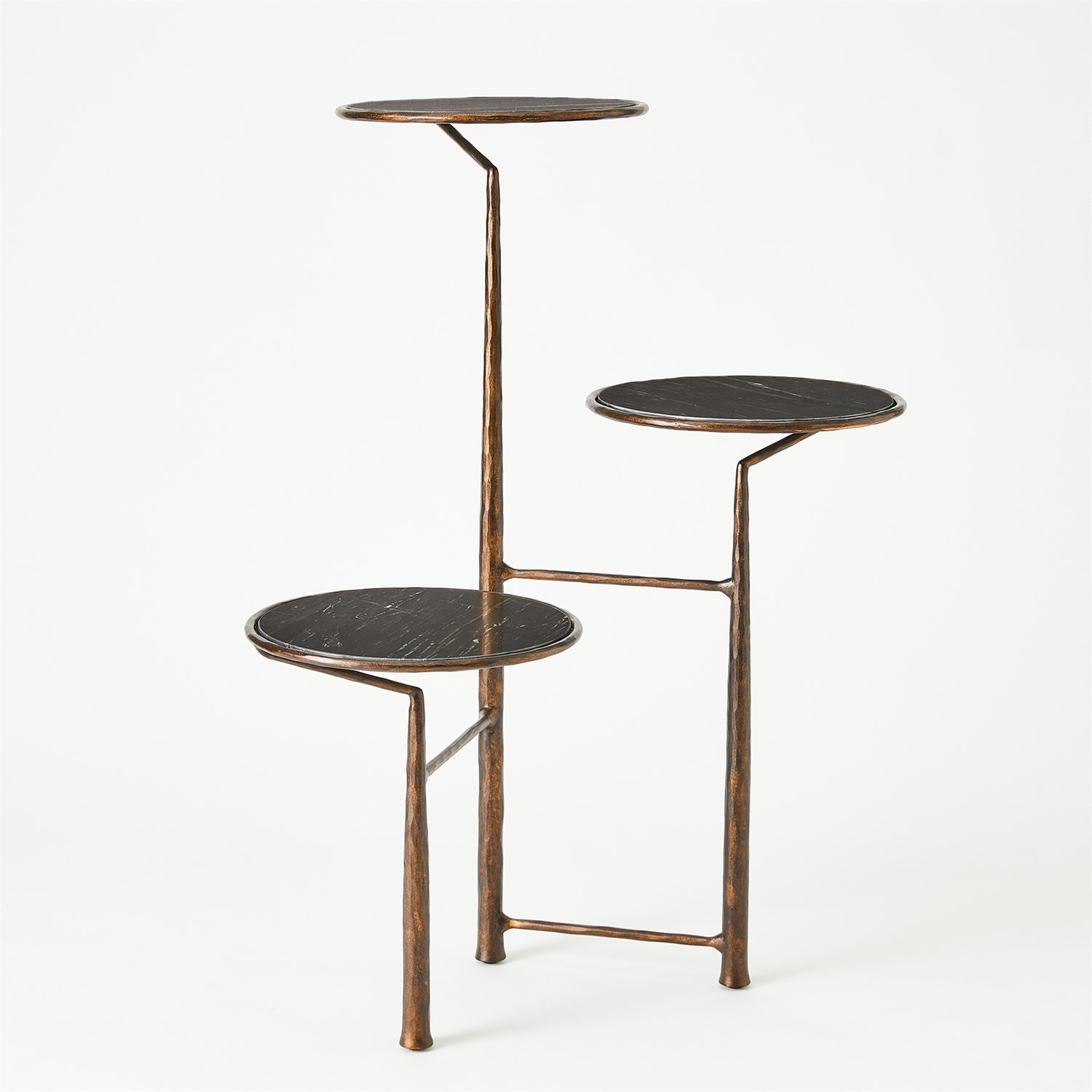 Global Views Accessories Unity Pedestal With Black MarbleBronze 7.