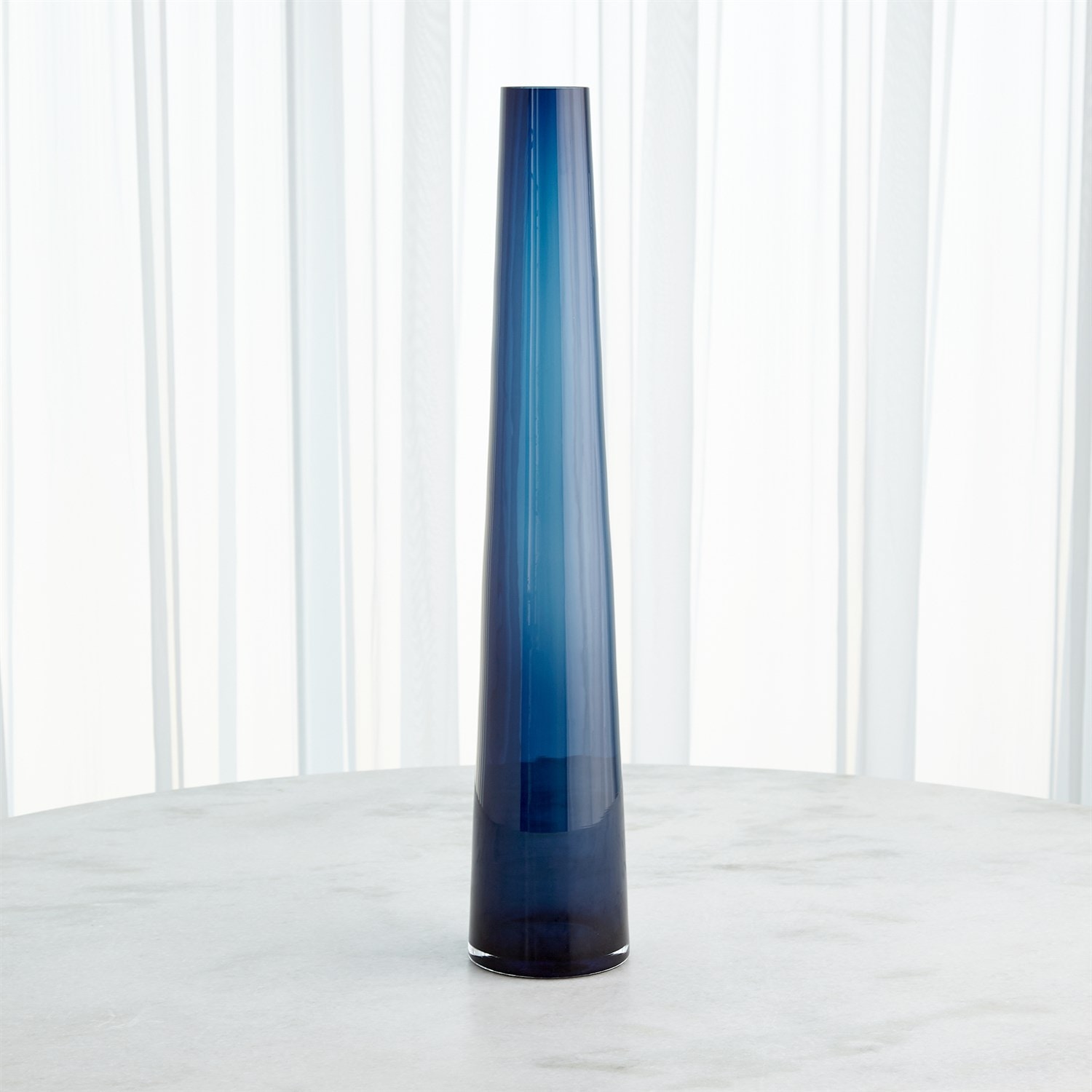 Global Views Home Accents Glass Tower VaseBlueSm 6.60615 Bacons