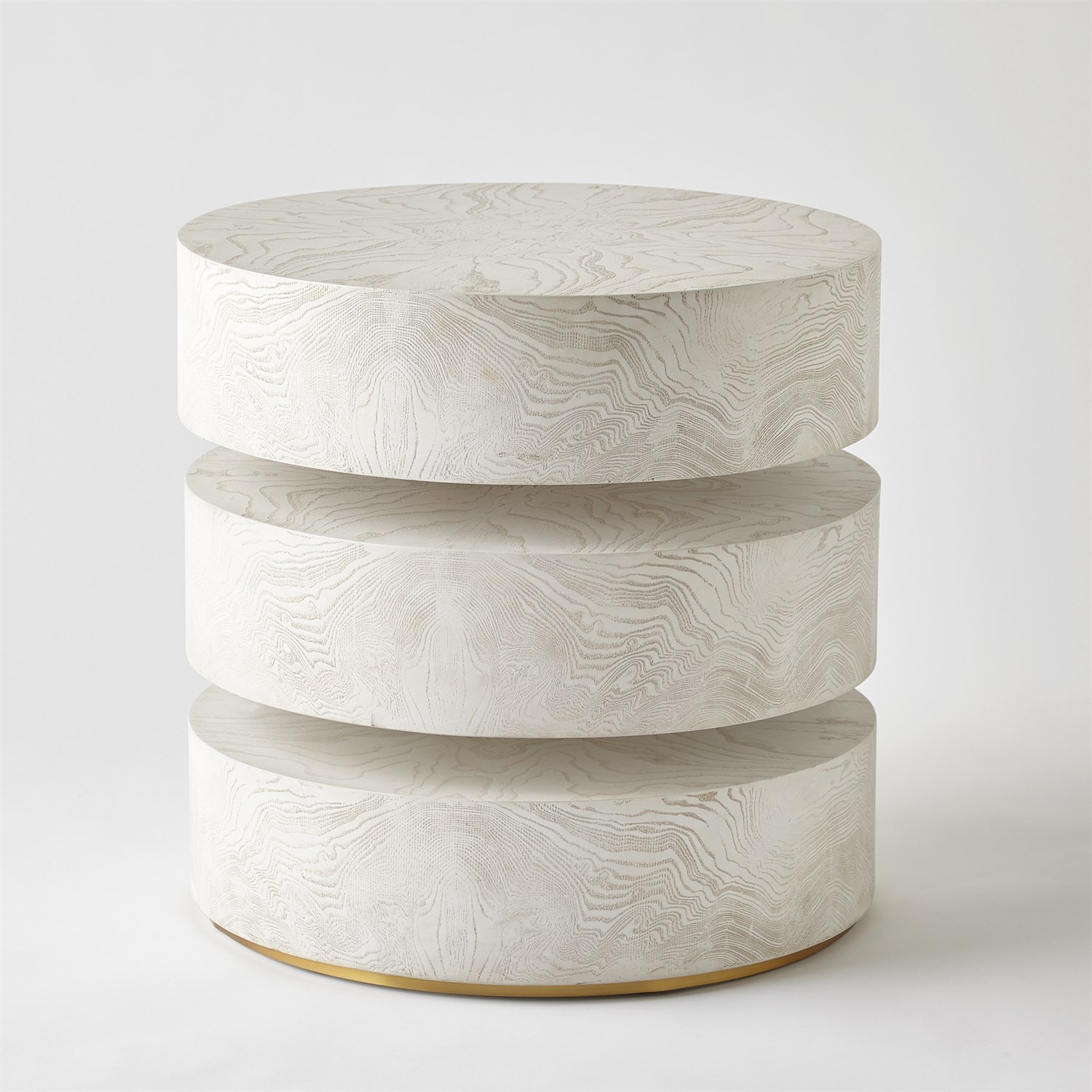 Global Views Living Room Pivot Side Table-White ASH2085 - Ariana