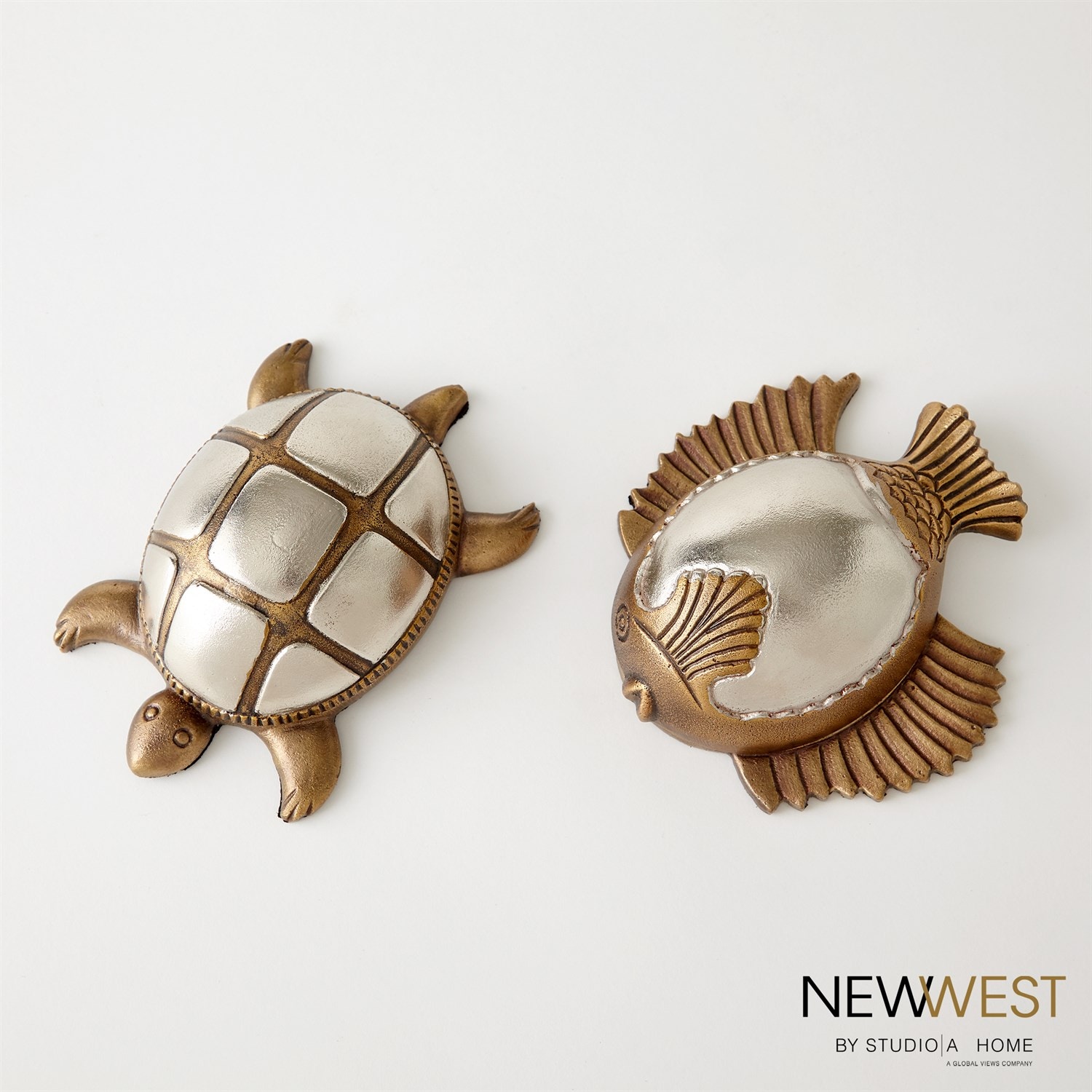 Global Views Talman Fish Box-Nickel/Antique Brass NW7.90039