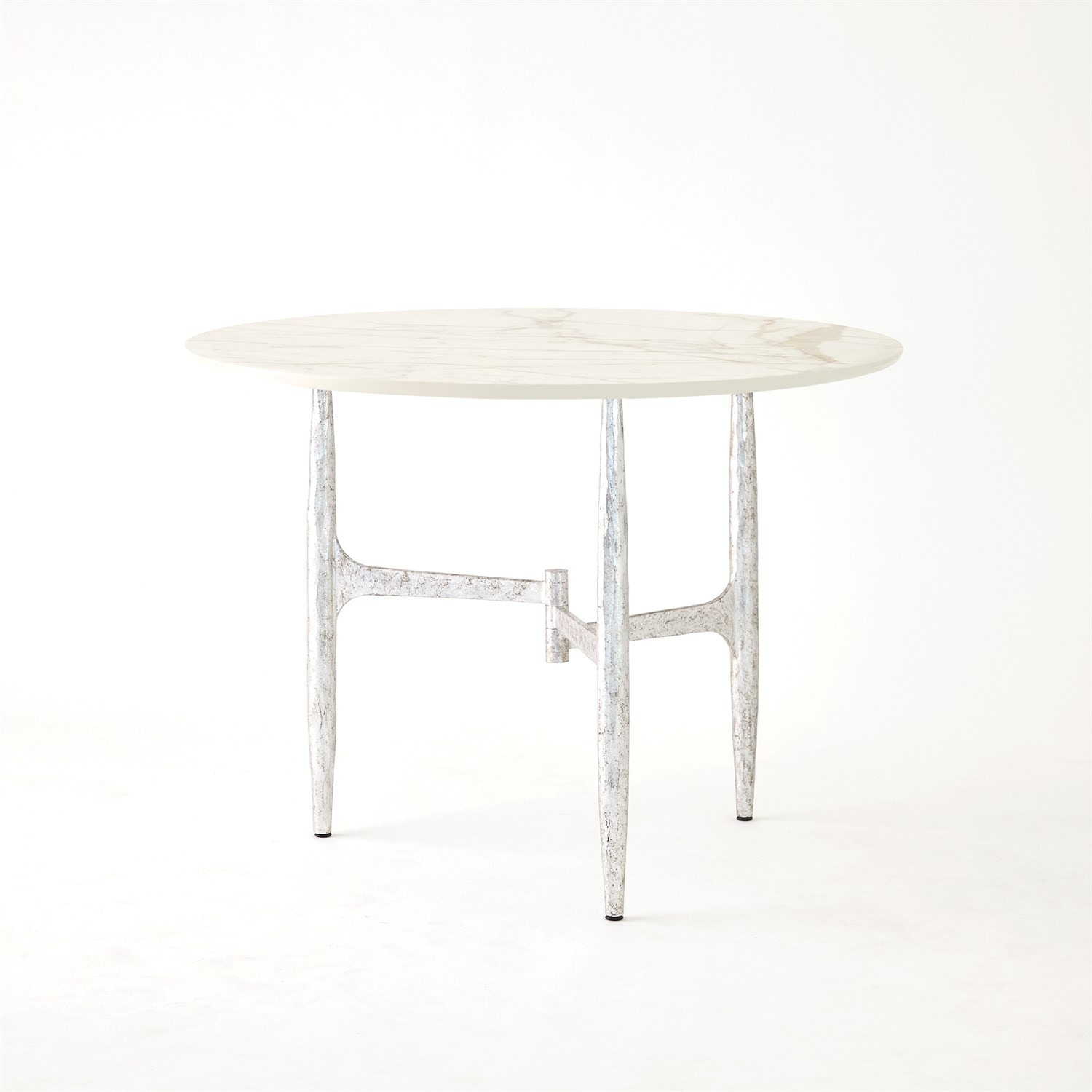 Global Views Radius Rectangle Table-Silver with Golden White Top 7.91584