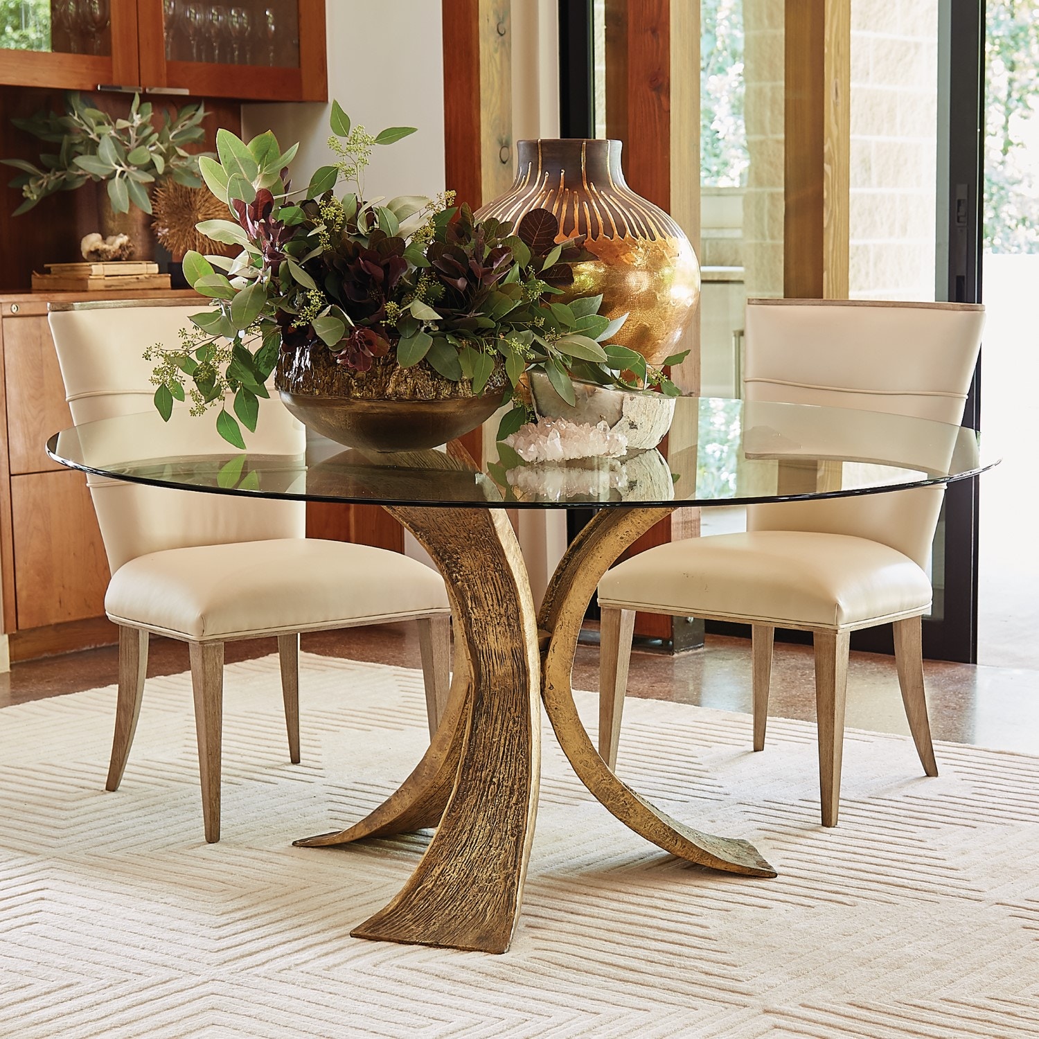 bronze dining table base