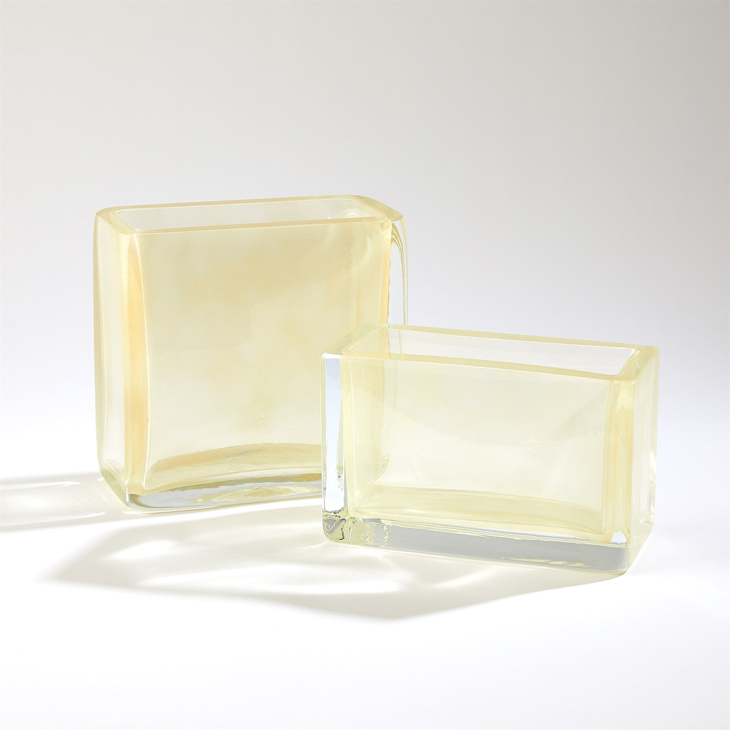  Rectangle Block Vase-Gold-Lg 