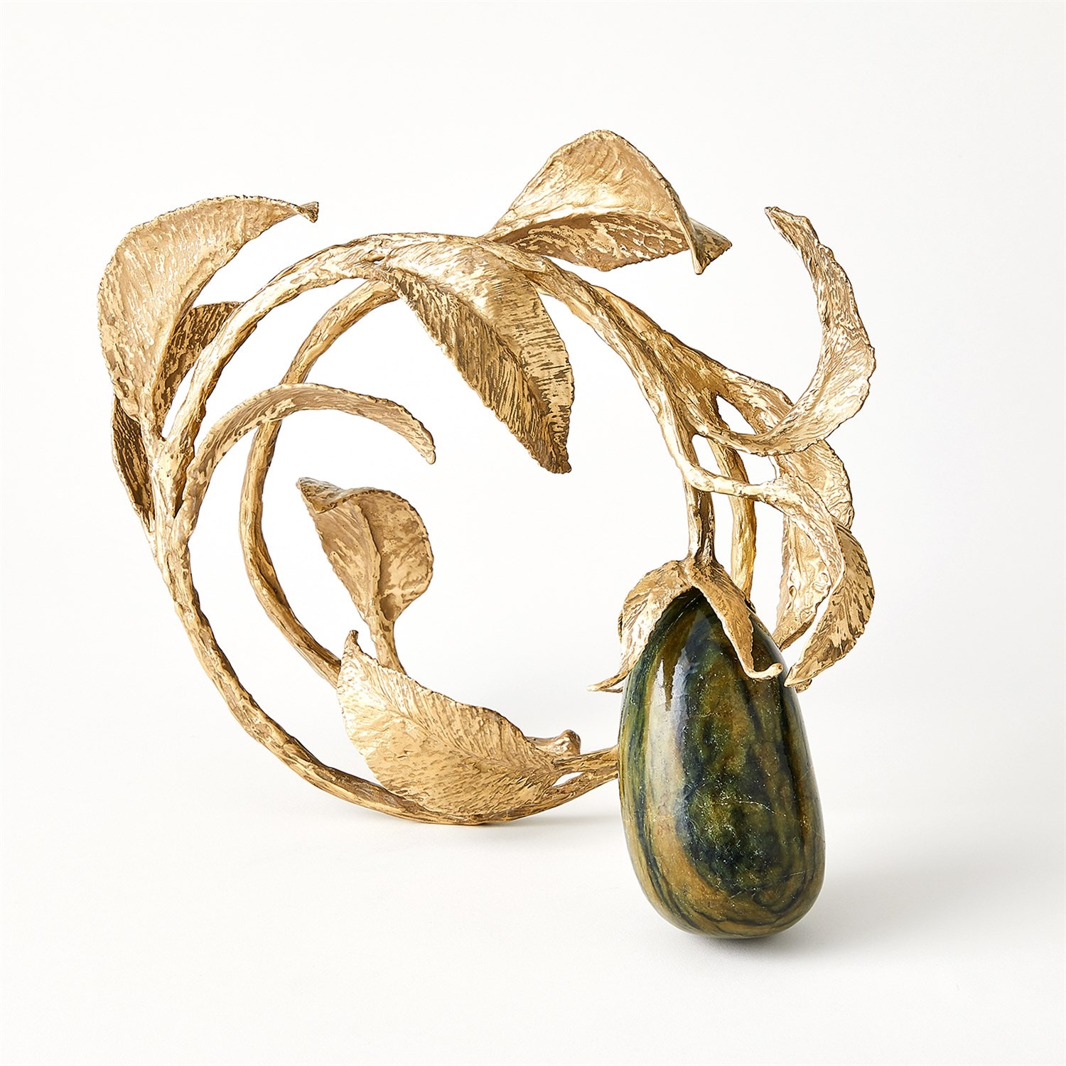 Global Views Stone Fruit Sculpture-Lemon Jade 8.83089