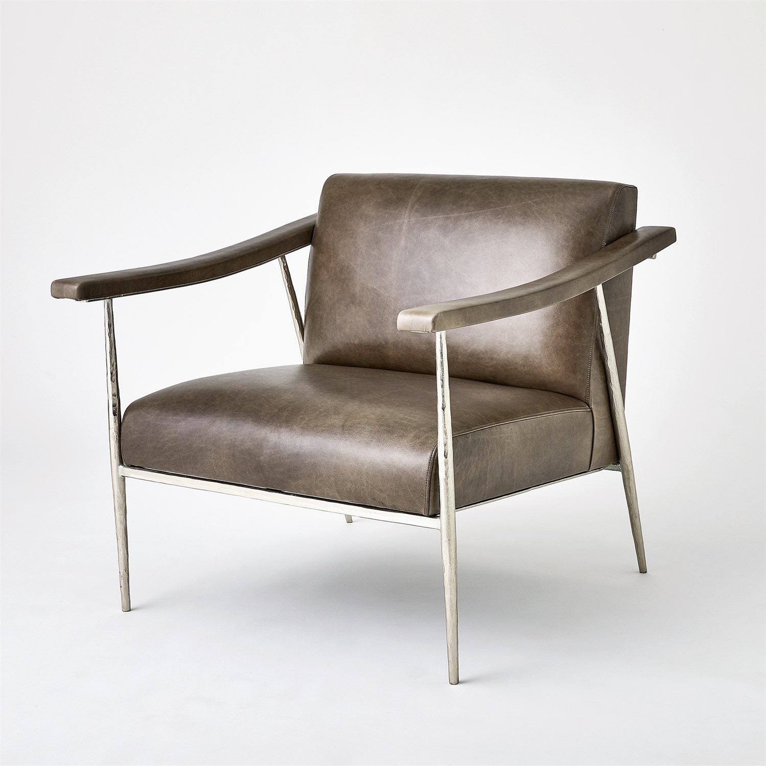  L Brooks Leather Chair-Nickel 9.93939
