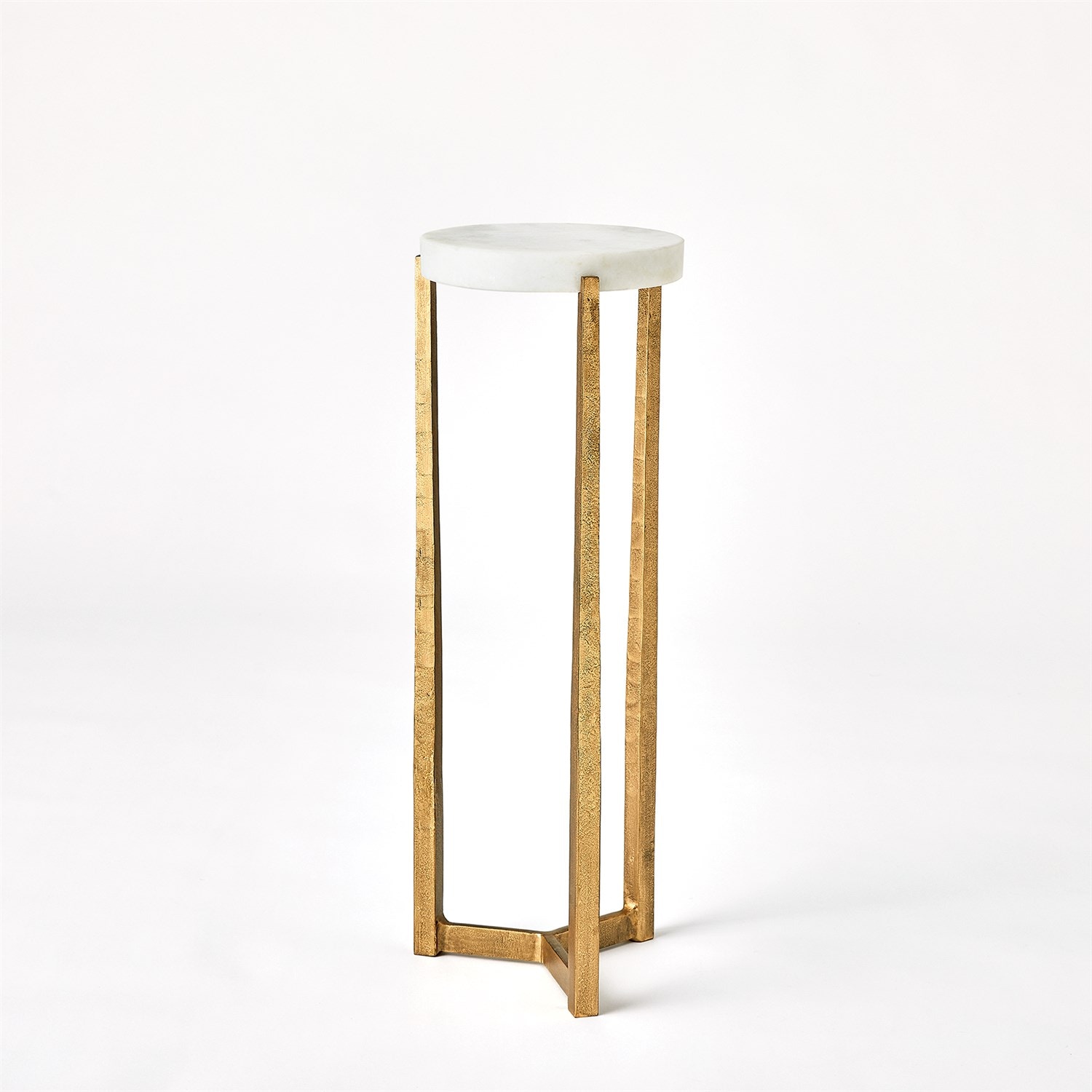  Marble Disk Table-Antique Gold 