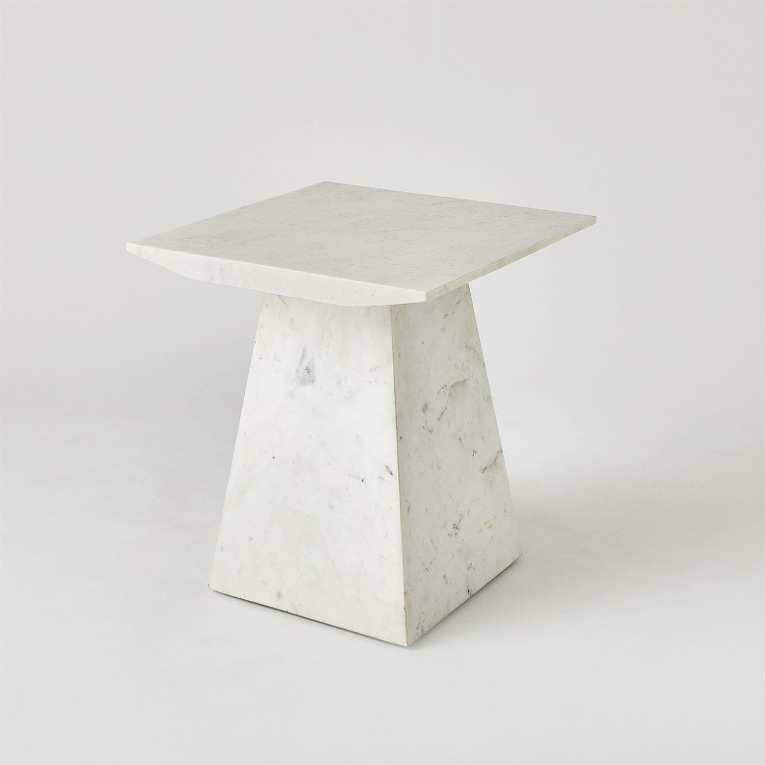 Global Views Aero Side Table-Banswara Marble 9.93925