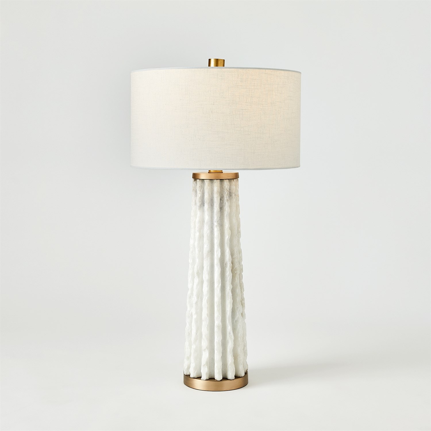 Global Views Quarry Table Lamp-White Marble 7.91640