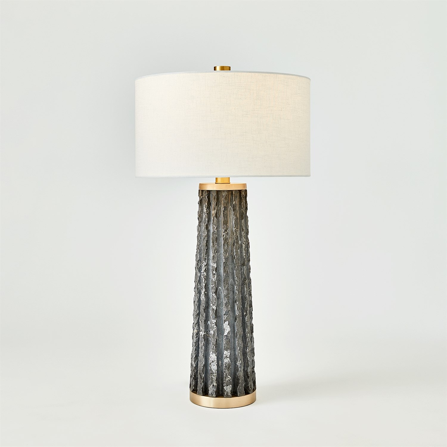 Global Views Quarry Table Lamp-Black Marble 7.91644