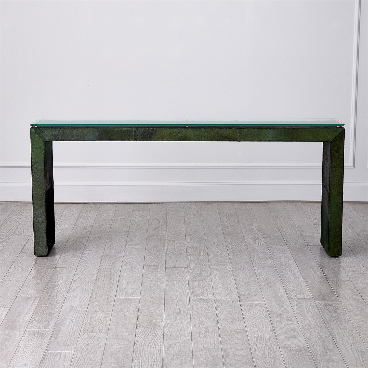 Global Views Posh Console-Hair-On-Hide Green 9.93976