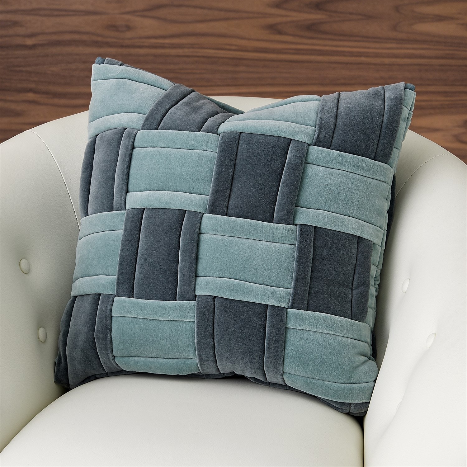  Woven Pillow-Bluish Grey 