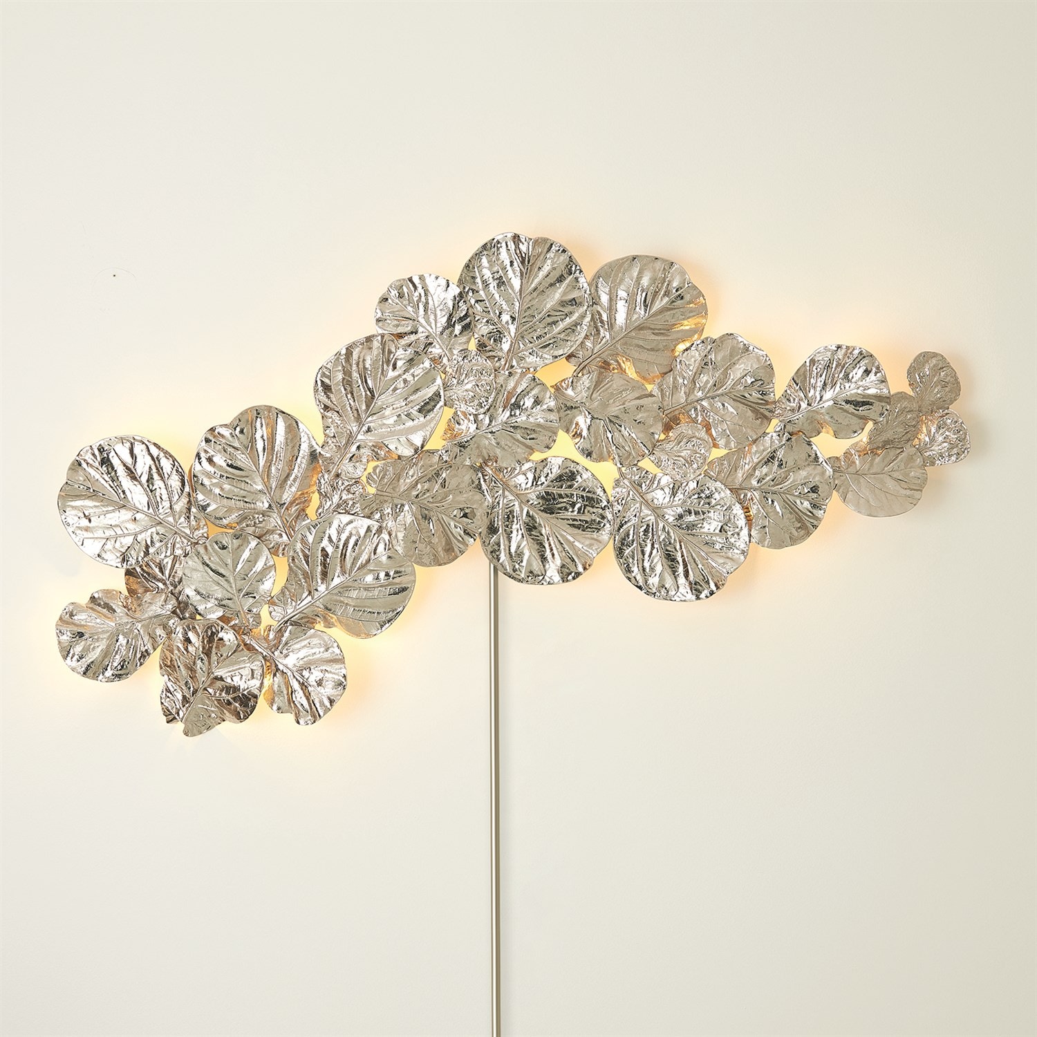  Fiddle Fig Lighted Wall Decor-Nickel 
