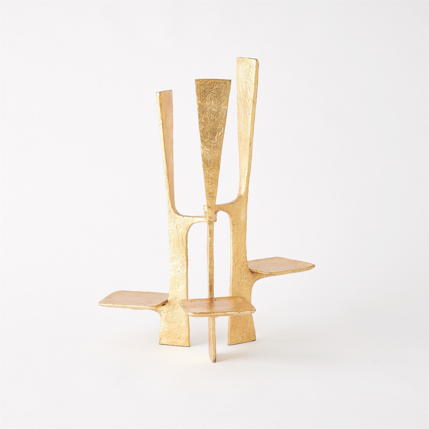  Triune Candleholder-Gold Leaf 