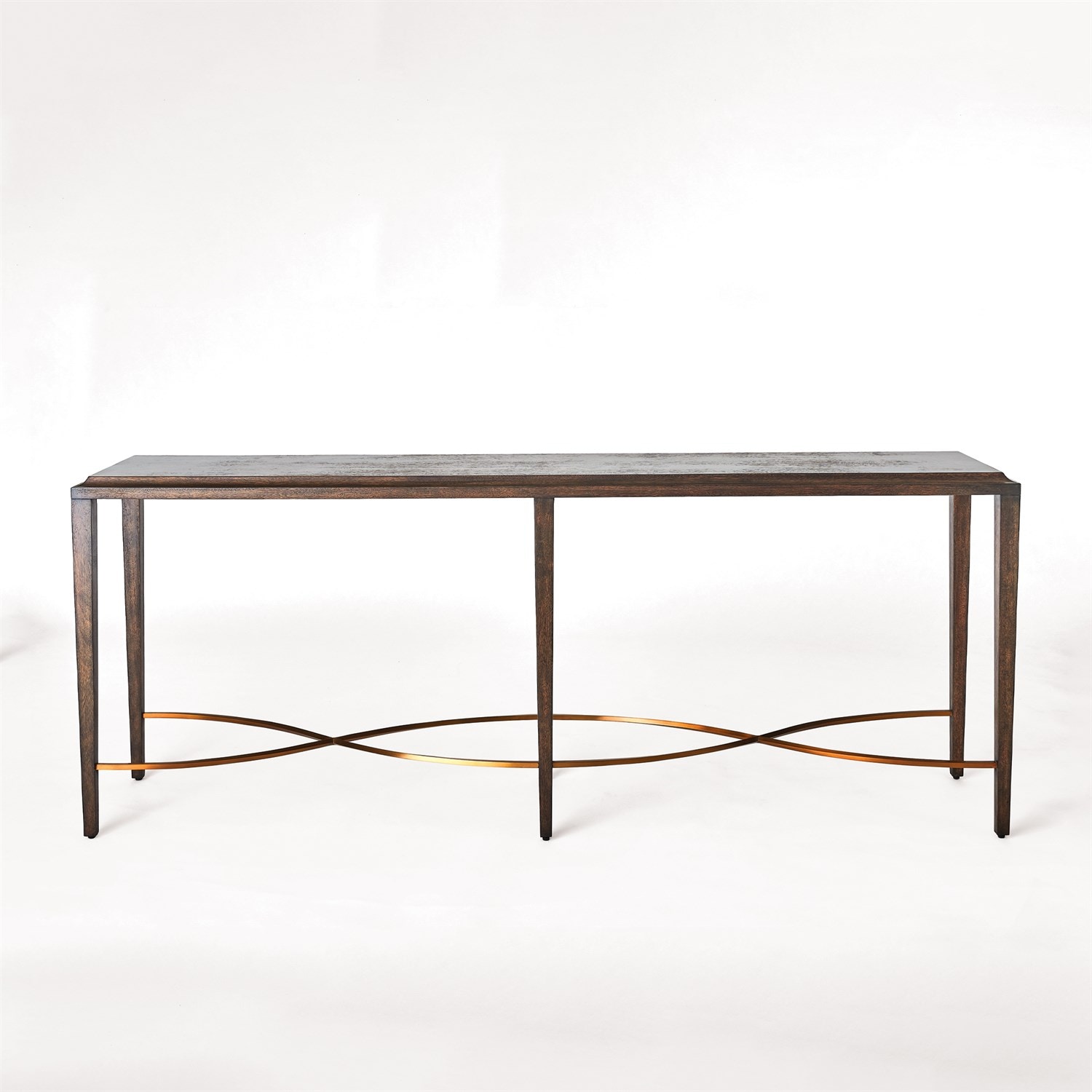  Twisted Rail Console-Okume/Brass 