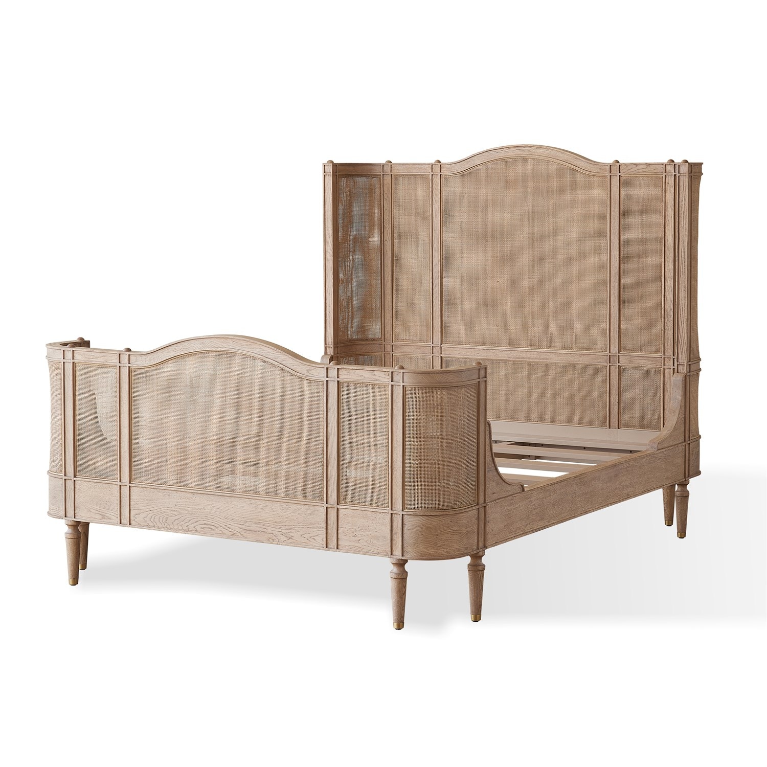 Global Views Bedroom Josephine Queen Bed-Bleached Oak 2758