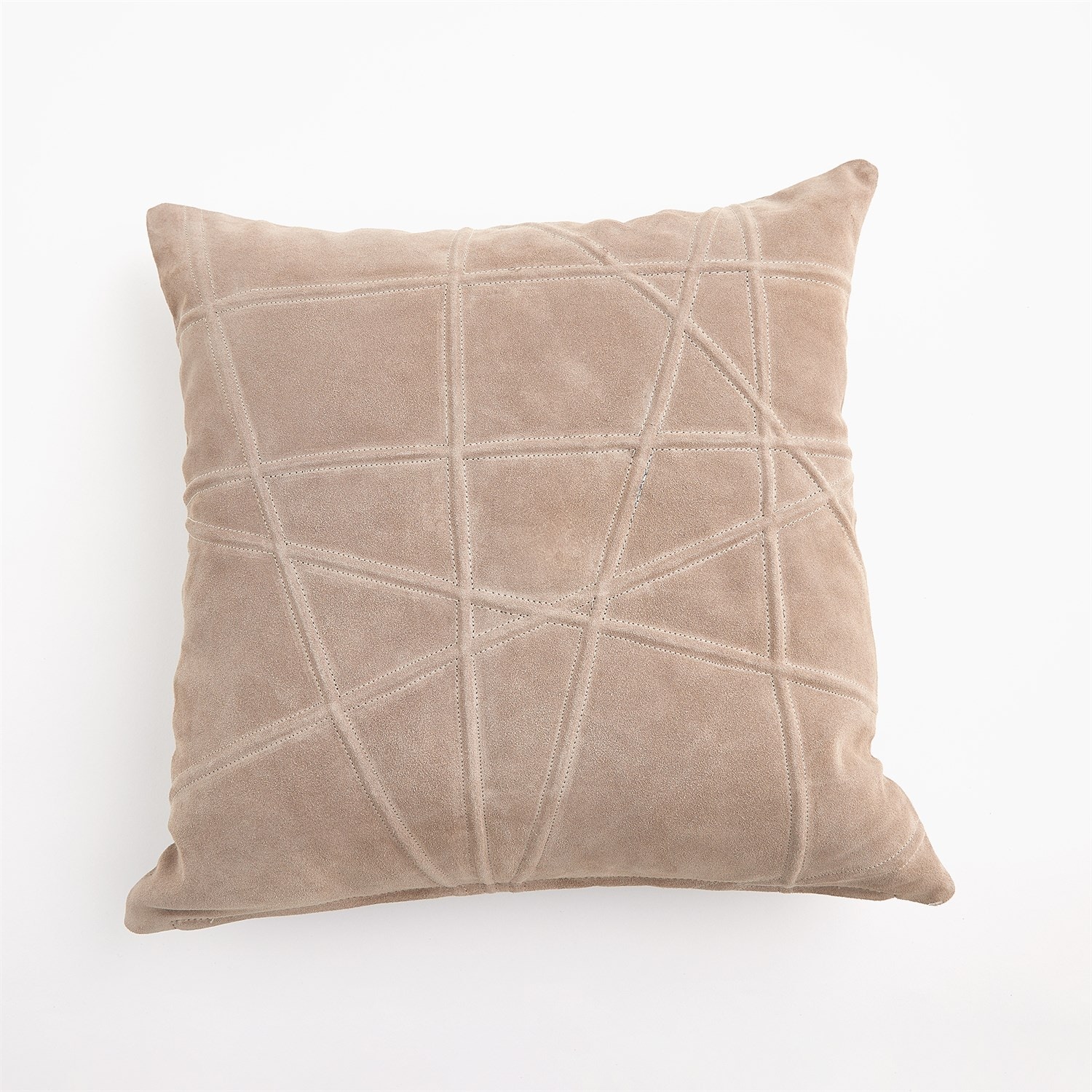  Crossroads Suede Pillow-Taupe 