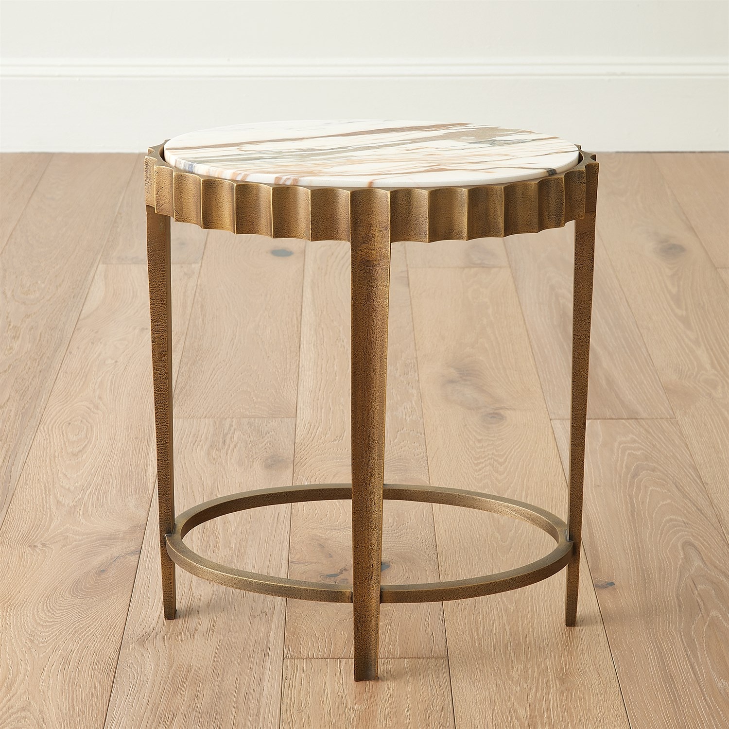  Liberty Accent Table-Vintage Brass/Calacatta Gold Marble 