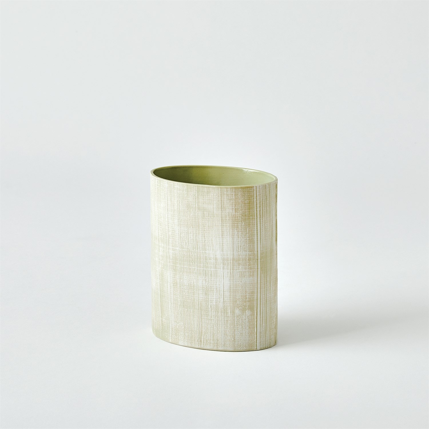  Cross Hatch Vase-Celery-Sm 