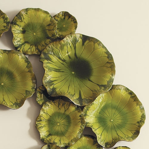 Global Views Wall Decor Free Formed Lily Plate-Green-Med 8.80197