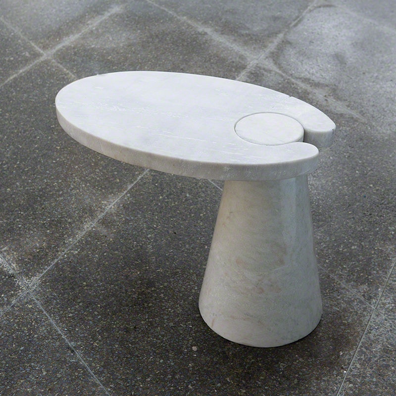  Cone Cantilever Table-White Marble 