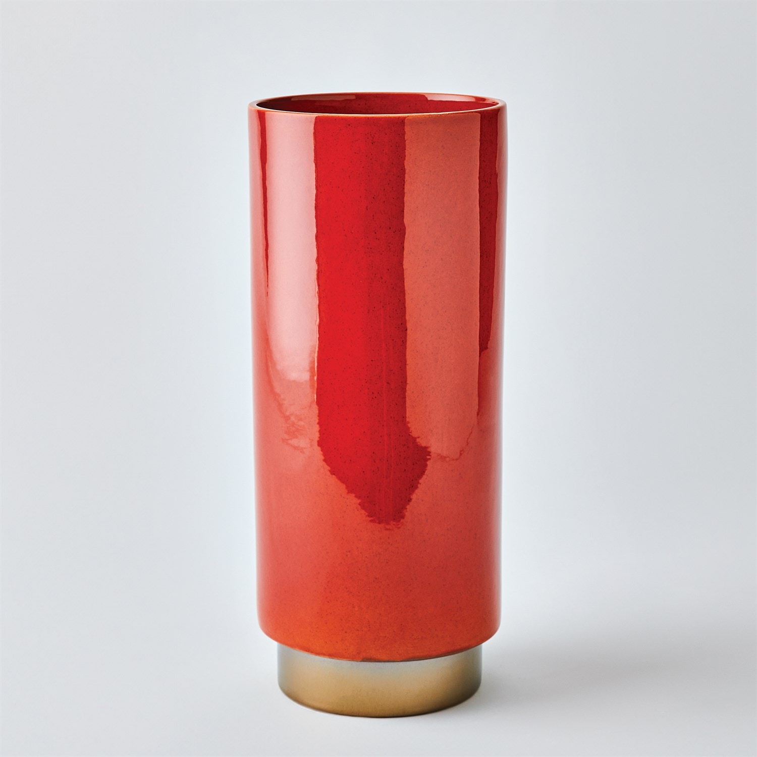 norrwood Global Views Home Accents Rolo Vase-Red/Bronze-Lg 1.11076