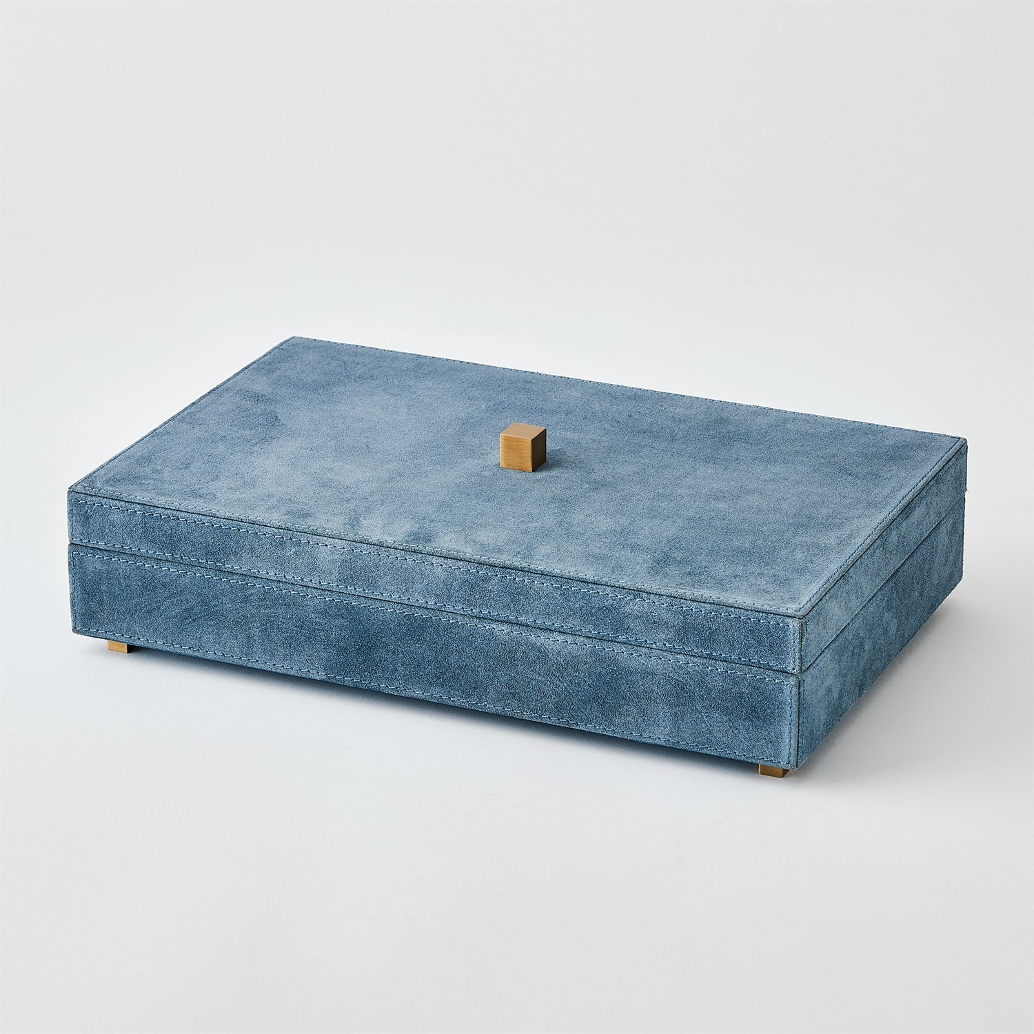  Posh Box-Dusty Blue Suede-Lg 
