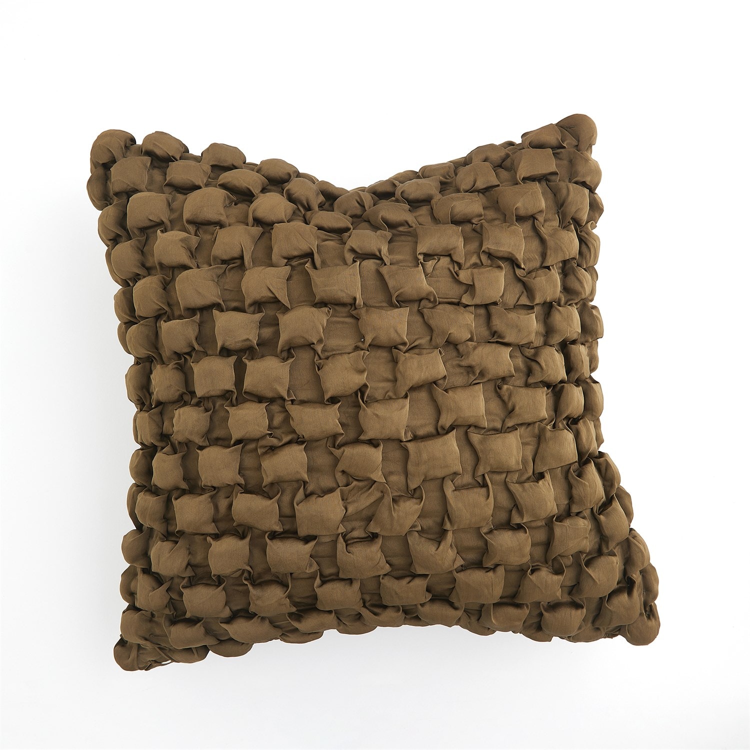  Square Ruche Pillow-Olive 