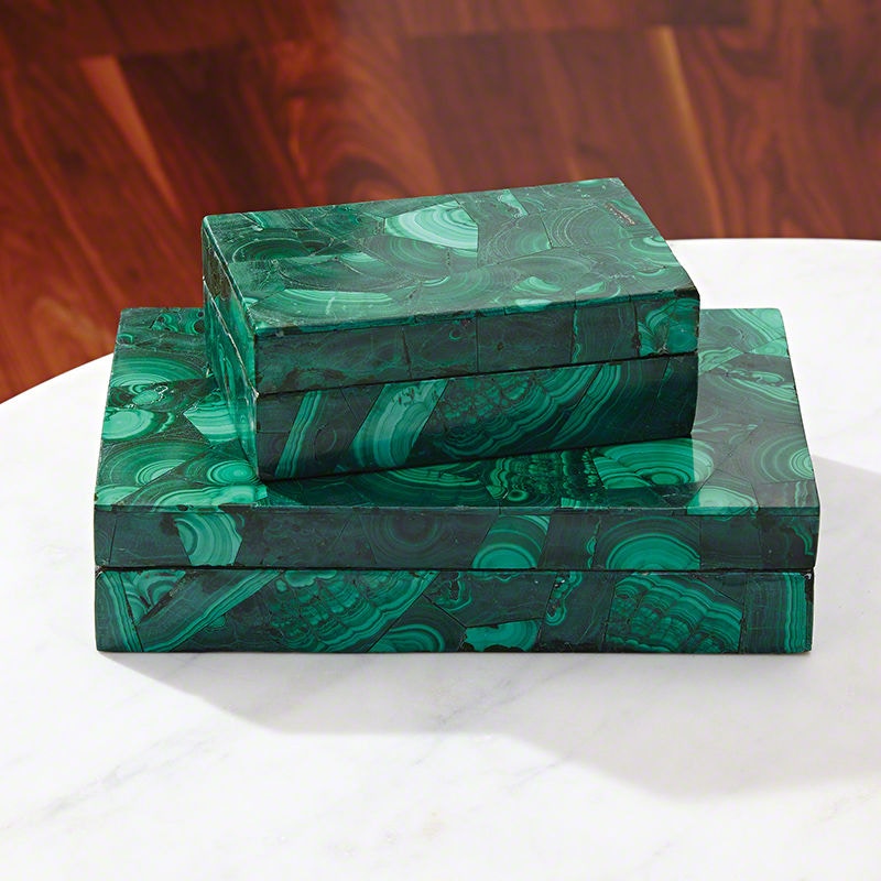 Global Views Malachite Stone Box-Lg 9.92374