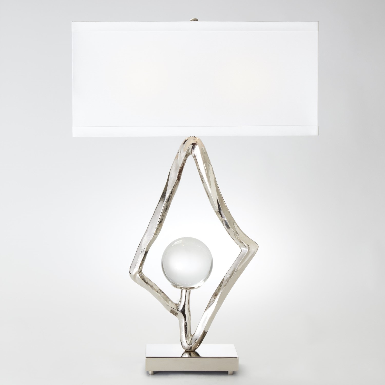 Global Views Abstract Lamp with 6 Crystal Sphere-Nickel 9.92529