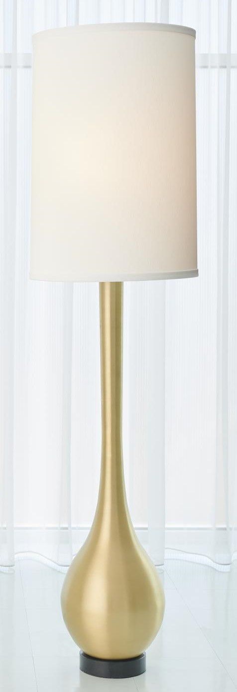 Global Views Bulb Floor Lamp-Brushed Brass 9.93143